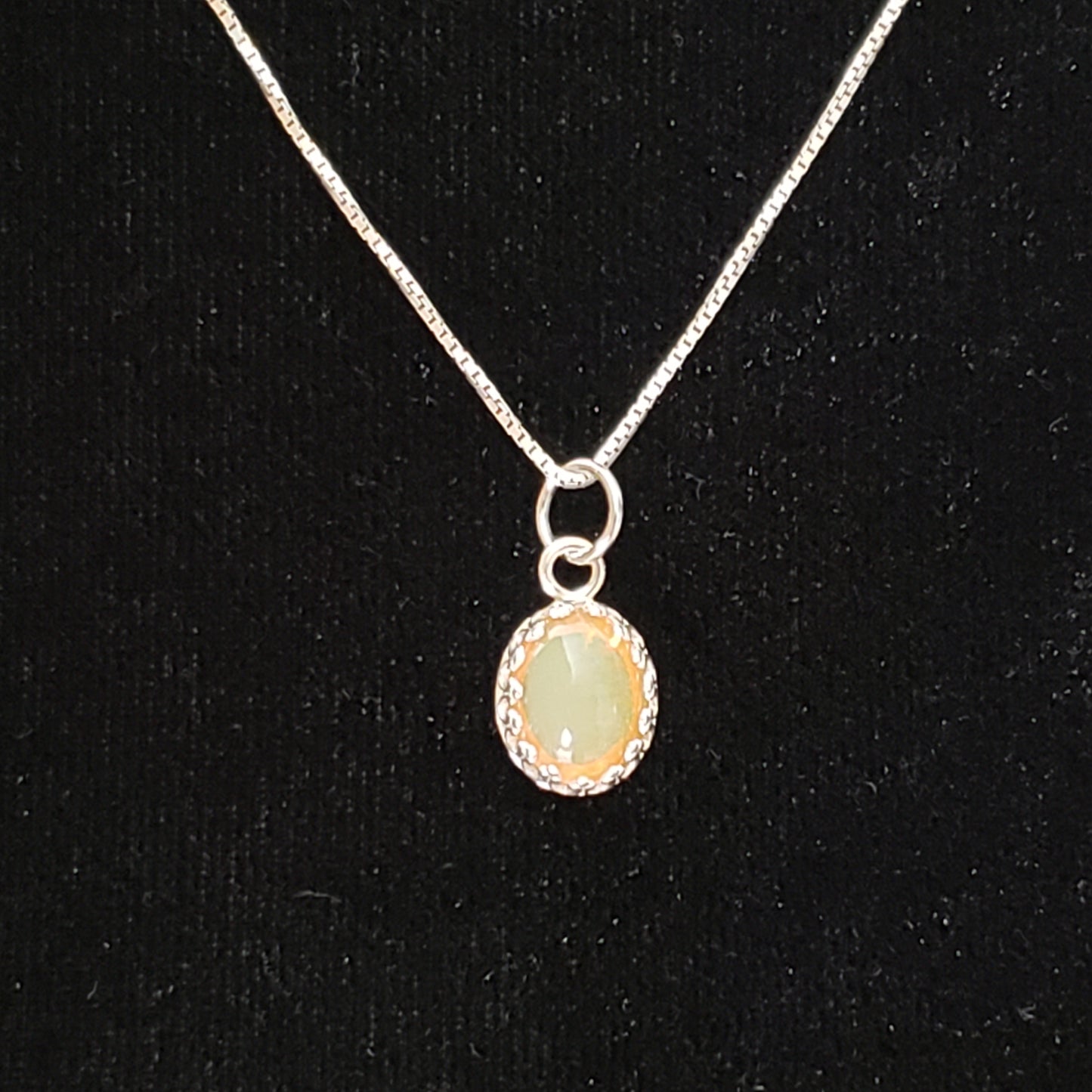 Ethiopian Yellow Opal 4ct Pendant Semi Precious Gemstone Silver Pendant (170-34-2) Simply CBD LLC