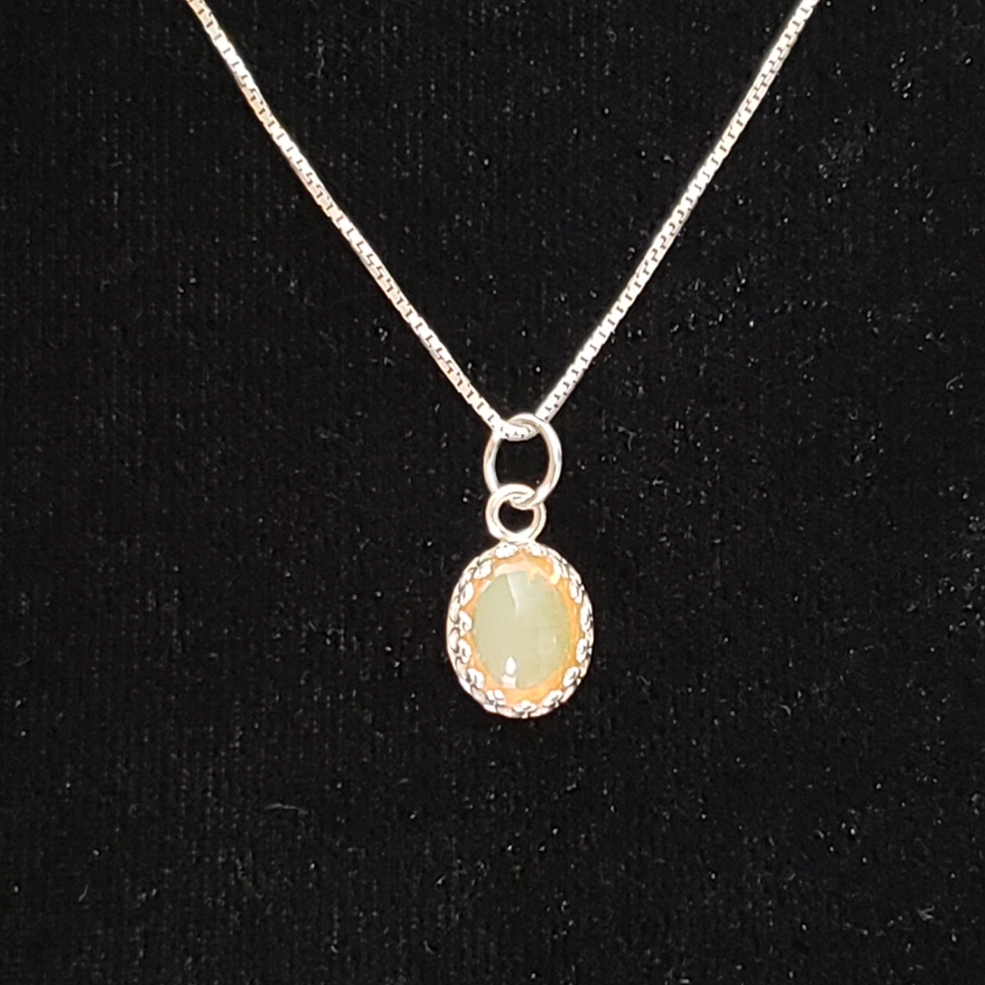 Ethiopian Yellow Opal 4ct Pendant Semi Precious Gemstone Silver Pendant (170-34-2) Simply CBD LLC