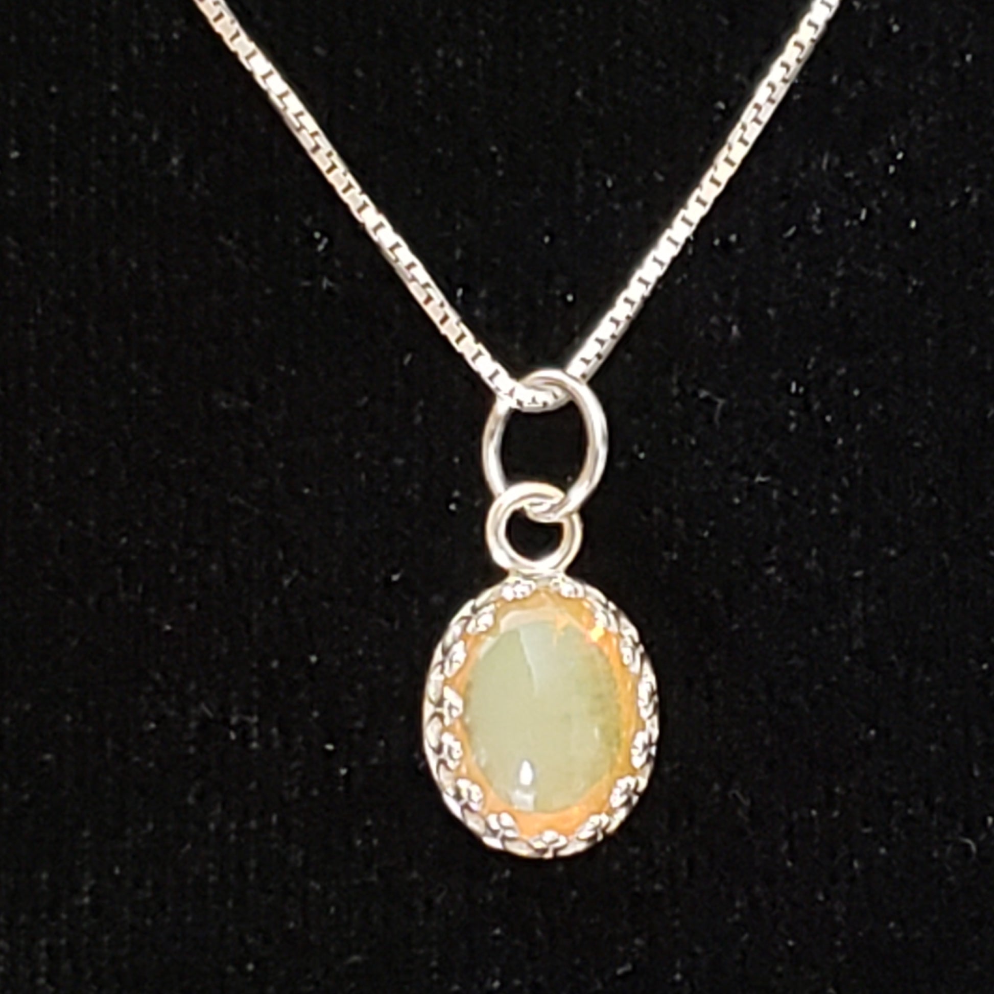 Ethiopian Yellow Opal 4ct Pendant Semi Precious Gemstone Silver Pendant (170-34-2) Simply CBD LLC
