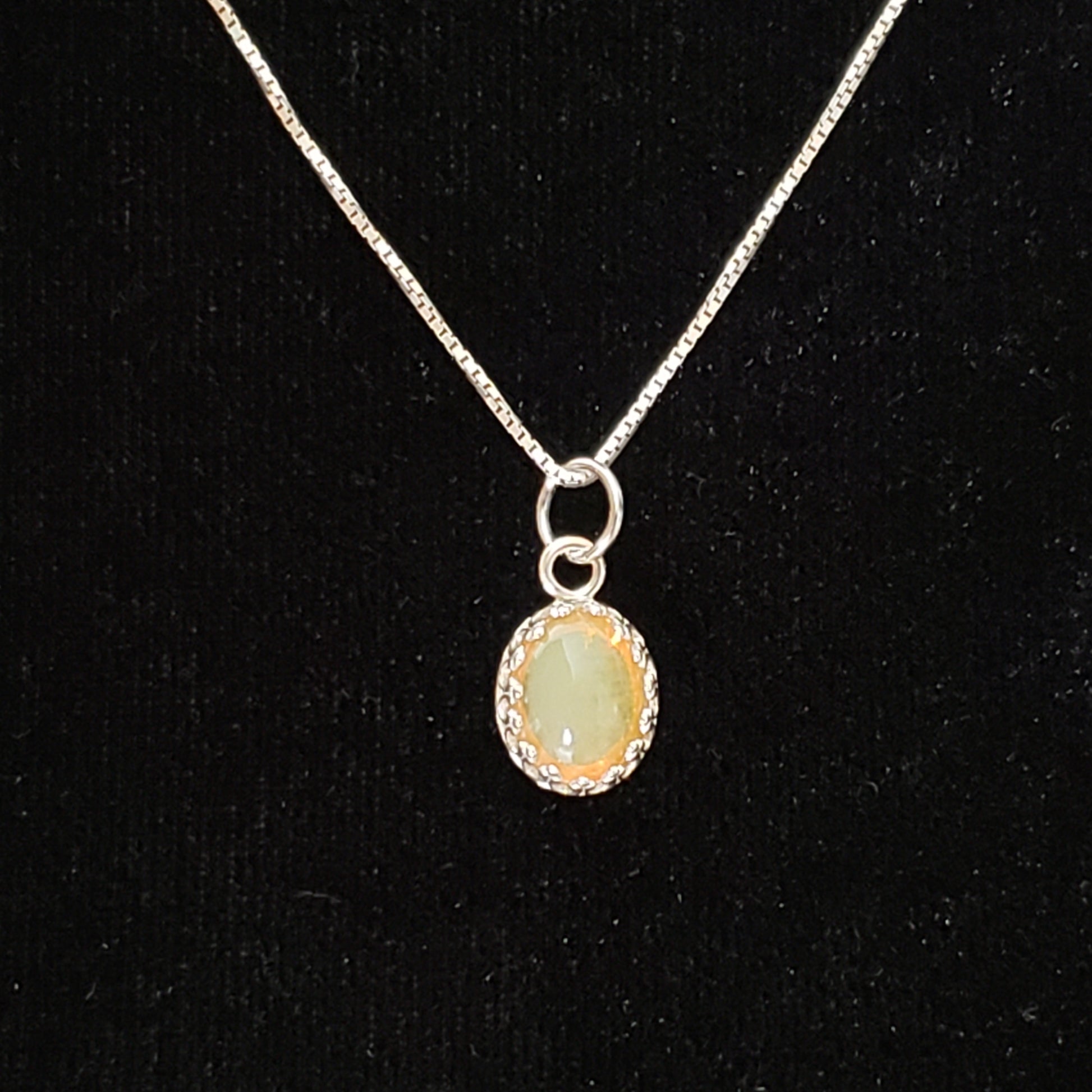 Ethiopian Yellow Opal 4ct Pendant Semi Precious Gemstone Silver Pendant (170-34-2) Simply CBD LLC