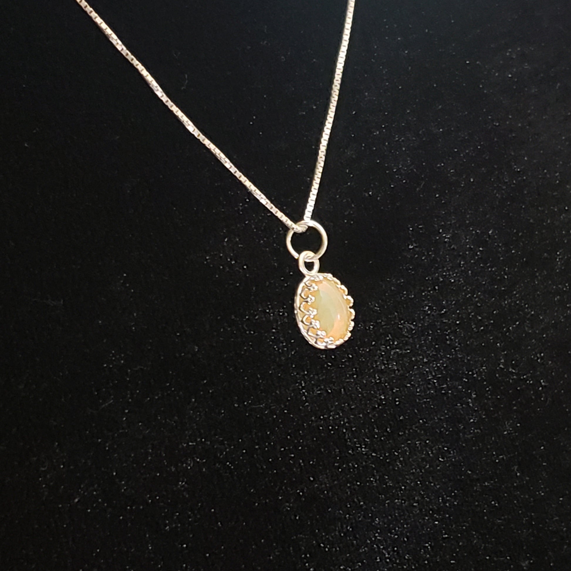 Ethiopian Yellow Opal 4ct Pendant Semi Precious Gemstone Silver Pendant (170-34-2) Simply CBD LLC