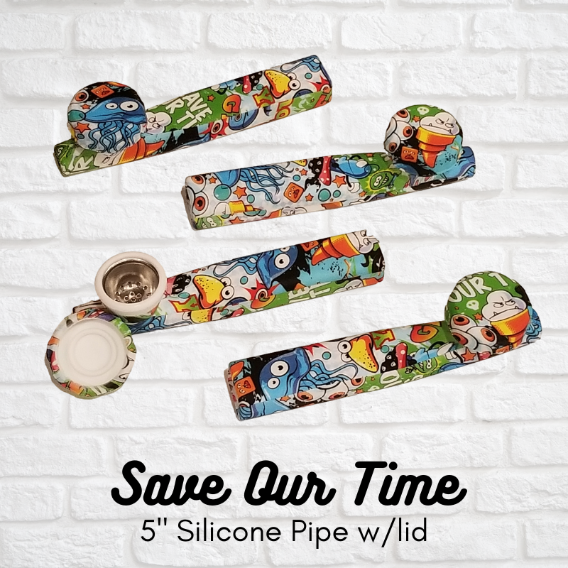 5 Inch Silicone Hand Pipe with Metal Bowl Simply CBD LLC