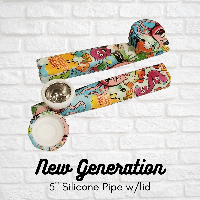 5 Inch Silicone Hand Pipe with Metal Bowl Simply CBD LLC