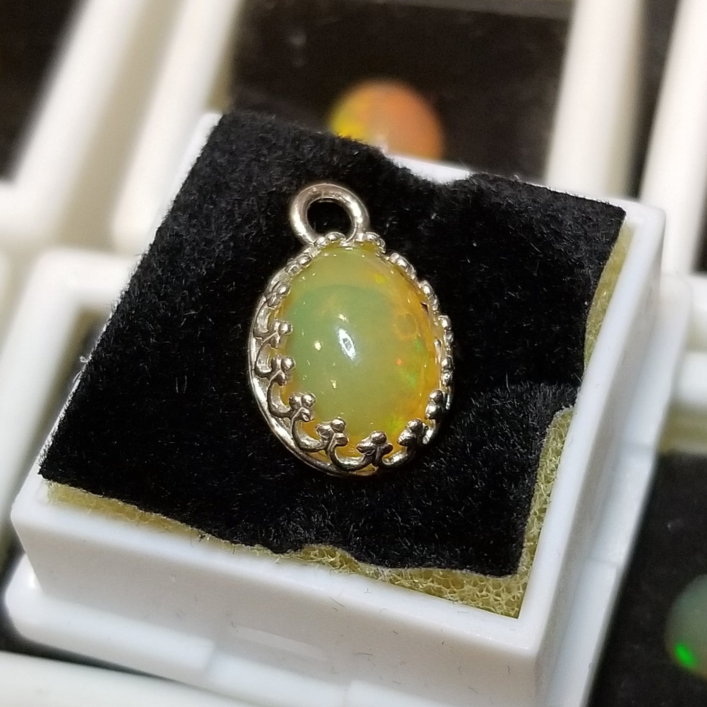 Ethiopian Yellow Opal 4.5ct Pendant Semi Precious Gemstone Silver Pendant (85-17-1) Simply CBD LLC