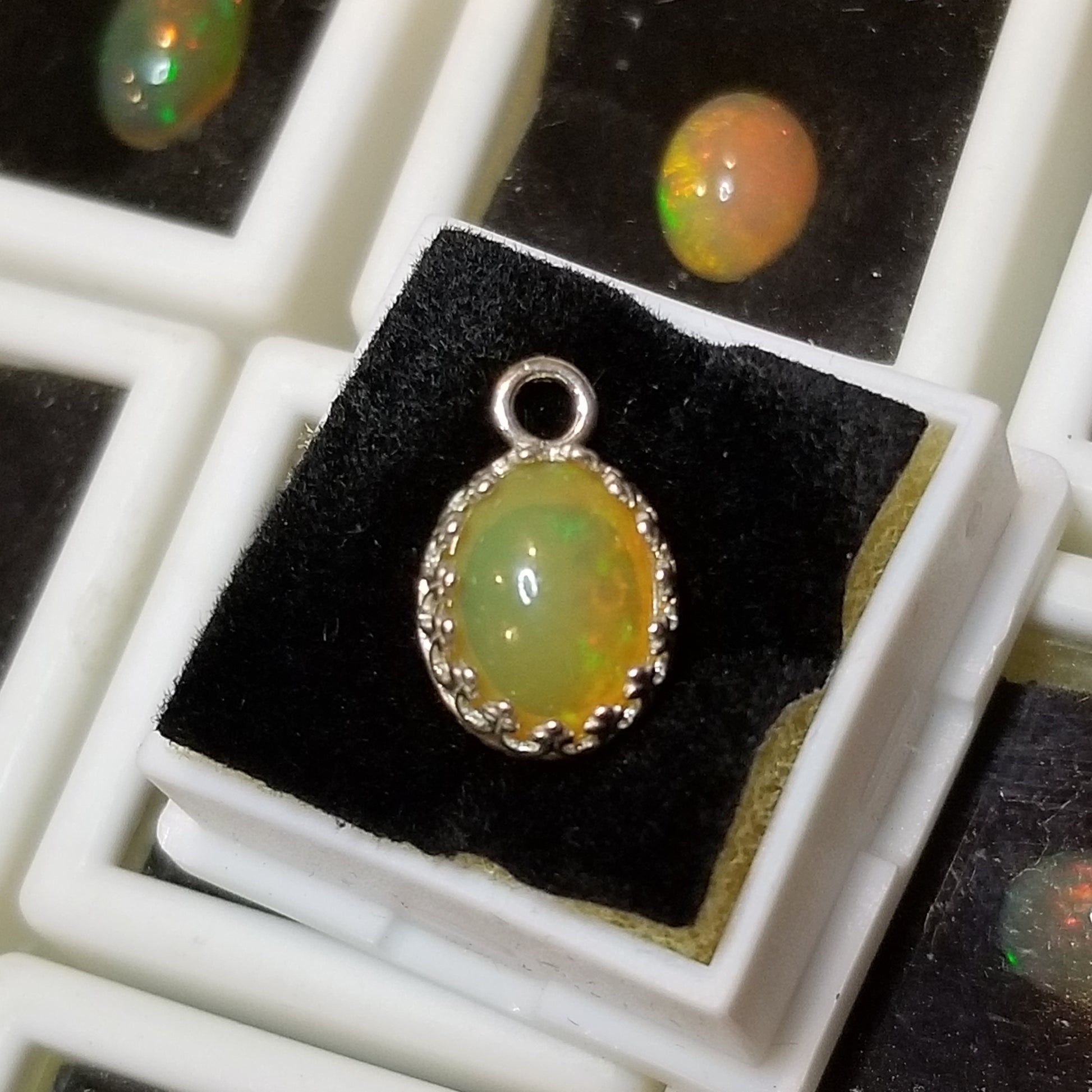 Ethiopian Yellow Opal 4.5ct Pendant Semi Precious Gemstone Silver Pendant (85-17-1) Simply CBD LLC