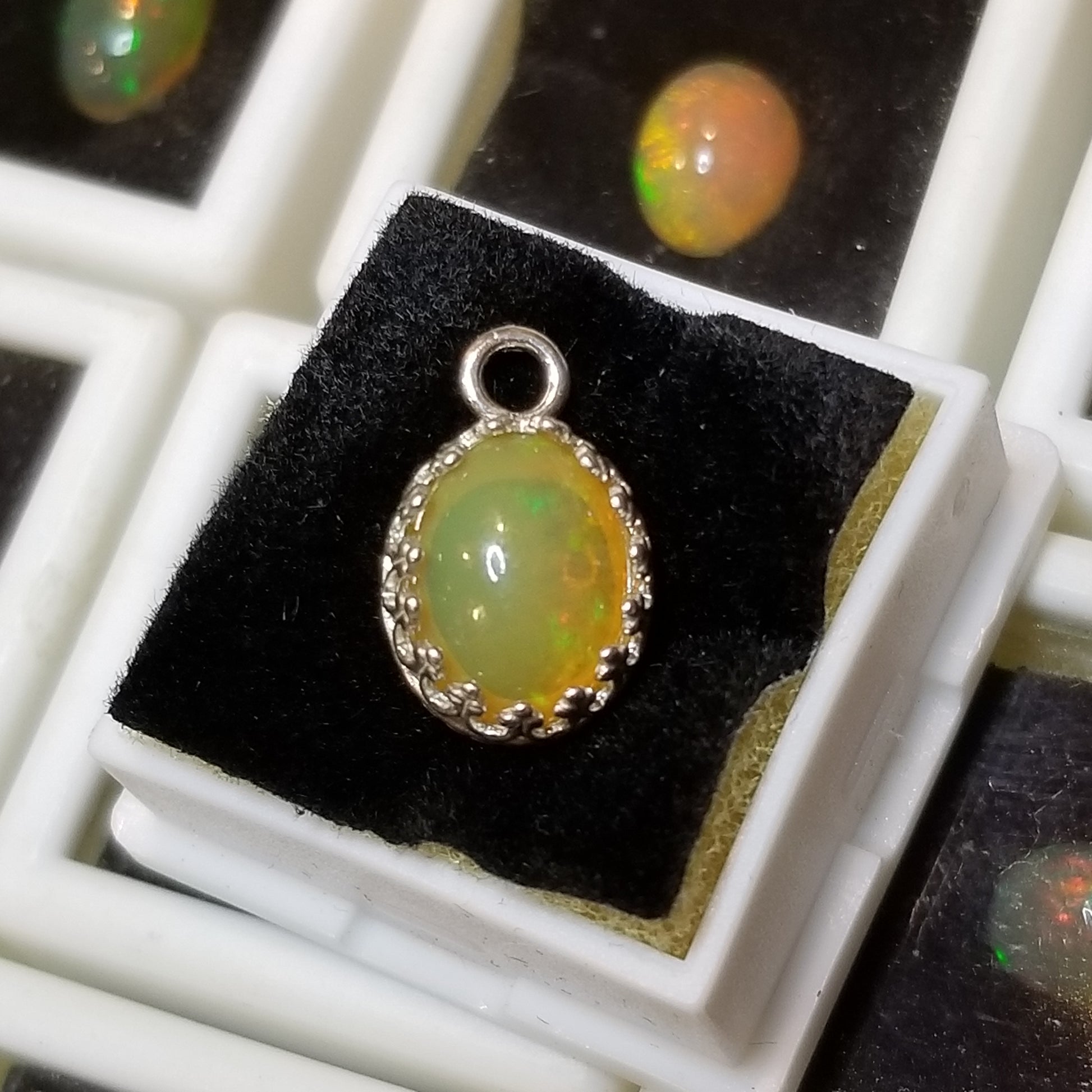 Ethiopian Yellow Opal 4.5ct Pendant Semi Precious Gemstone Silver Pendant (85-17-1) Simply CBD LLC