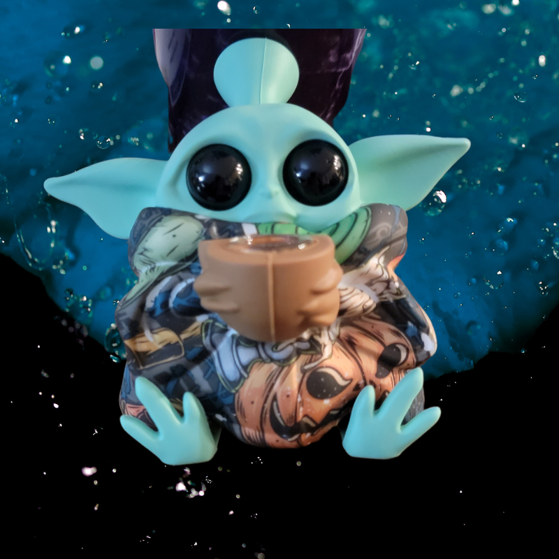 Collectible Baby Yoda Silicone Water Bong Pipe - Grogu " The Child" Simply CBD LLC