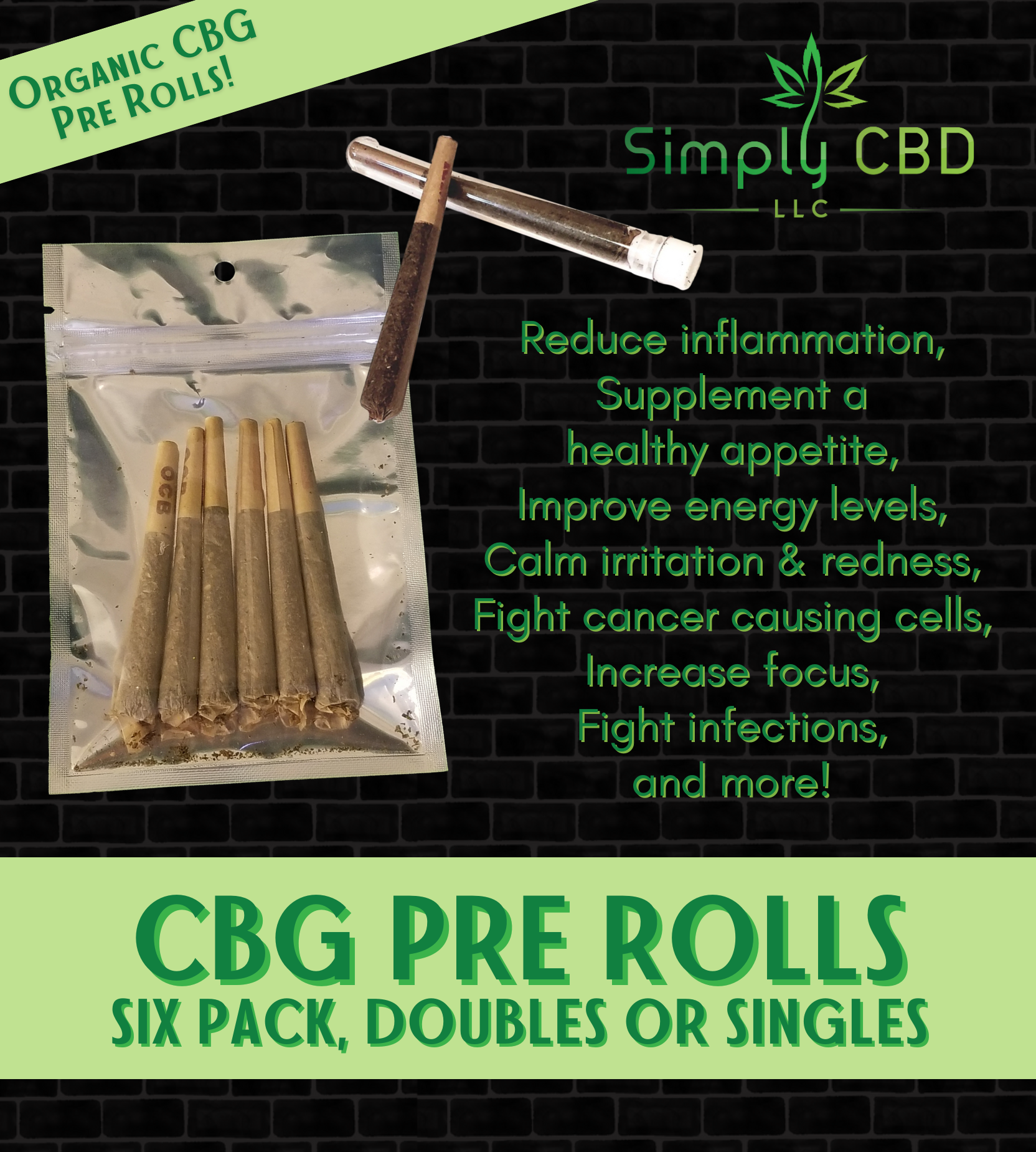 Simply CBD Organic CBG Pre-Rolls Simply CBD LLC