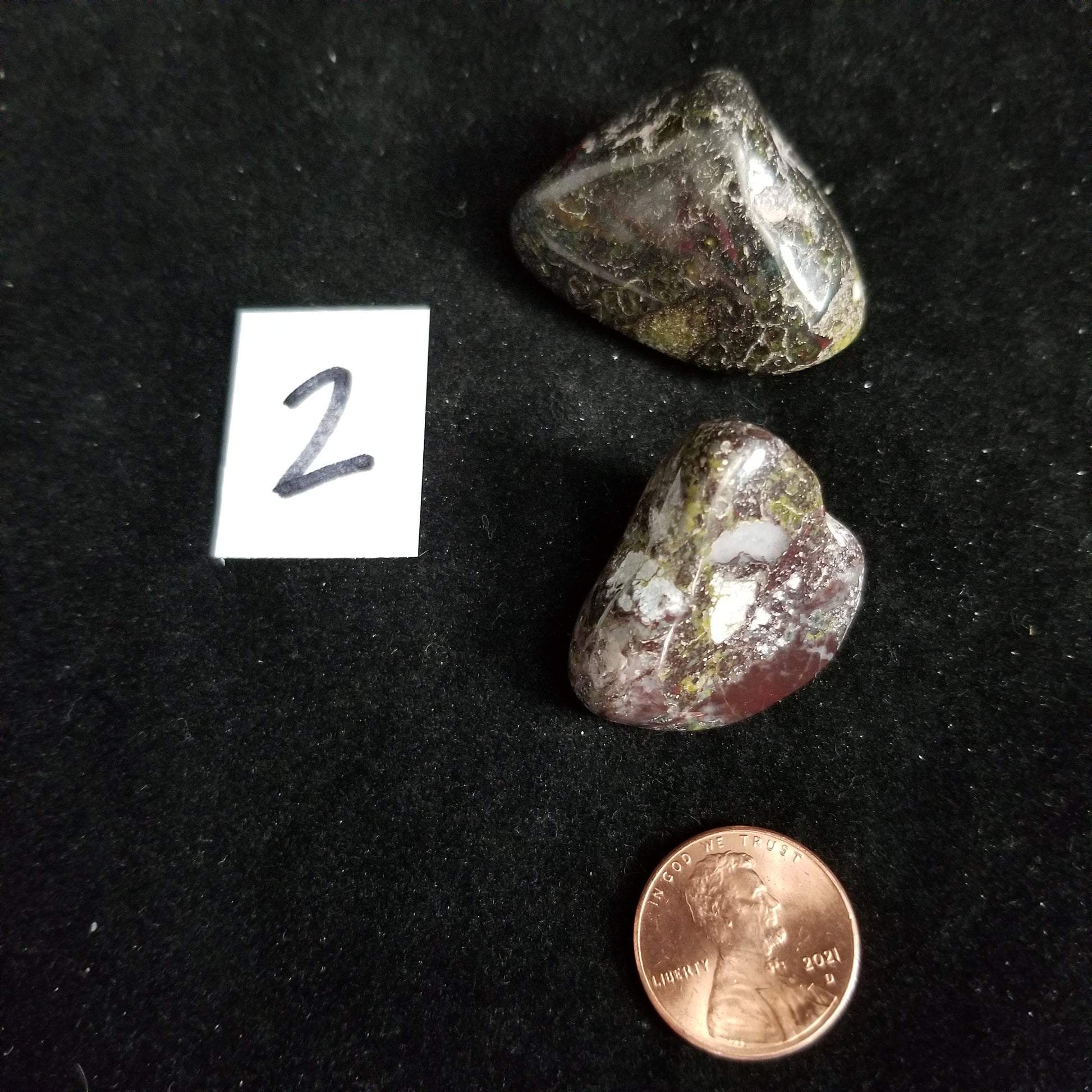Dragon Bloodstone Jasper Tumbled Polished Stones 40gram PAIR Courage Strength (DRBL2) Simply CBD LLC