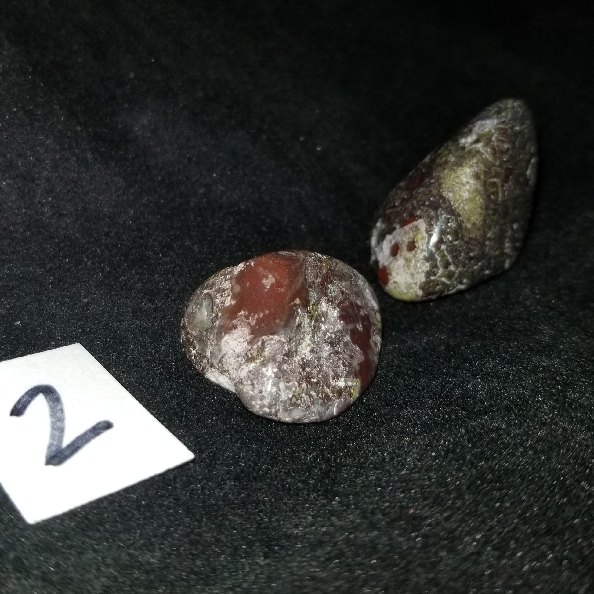 Dragon Bloodstone Jasper Tumbled Polished Stones 40gram PAIR Courage Strength (DRBL2) Simply CBD LLC