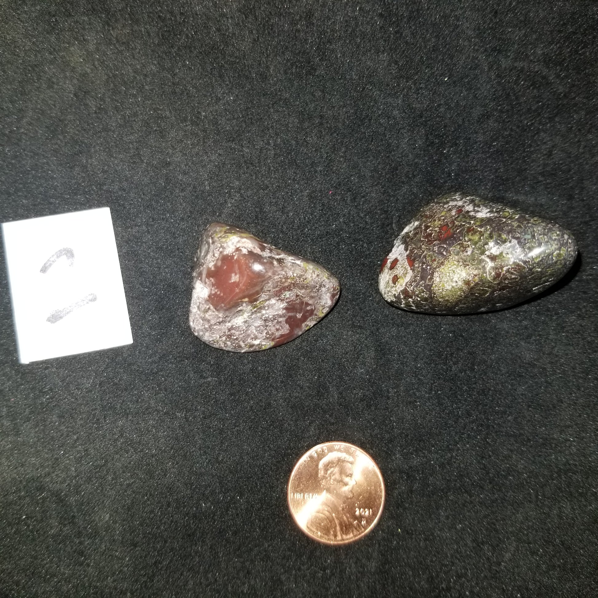 Dragon Bloodstone Jasper Tumbled Polished Stones 40gram PAIR Courage Strength (DRBL2) Simply CBD LLC