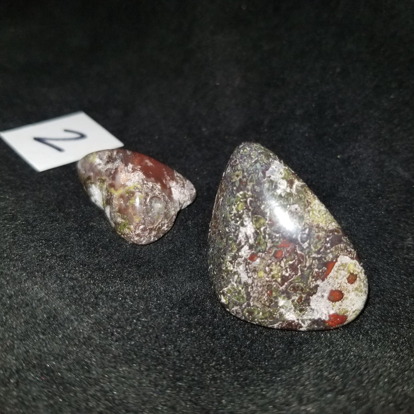 Dragon Bloodstone Jasper Tumbled Polished Stones 40gram PAIR Courage Strength (DRBL2) Simply CBD LLC
