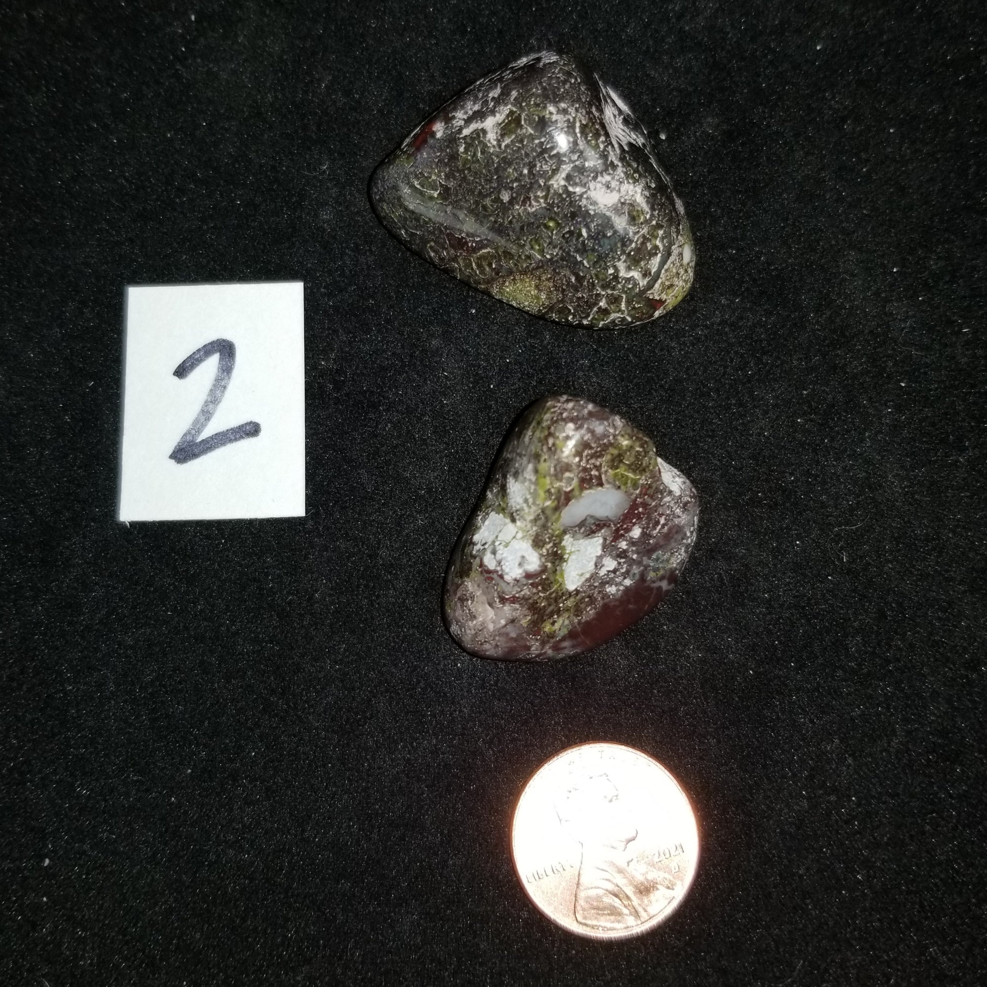 Dragon Bloodstone Jasper Tumbled Polished Stones 40gram PAIR Courage Strength (DRBL2) Simply CBD LLC