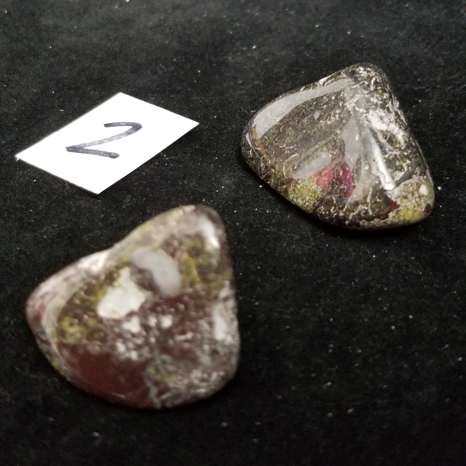 Dragon Bloodstone Jasper Tumbled Polished Stones 40gram PAIR Courage Strength (DRBL2) Simply CBD LLC