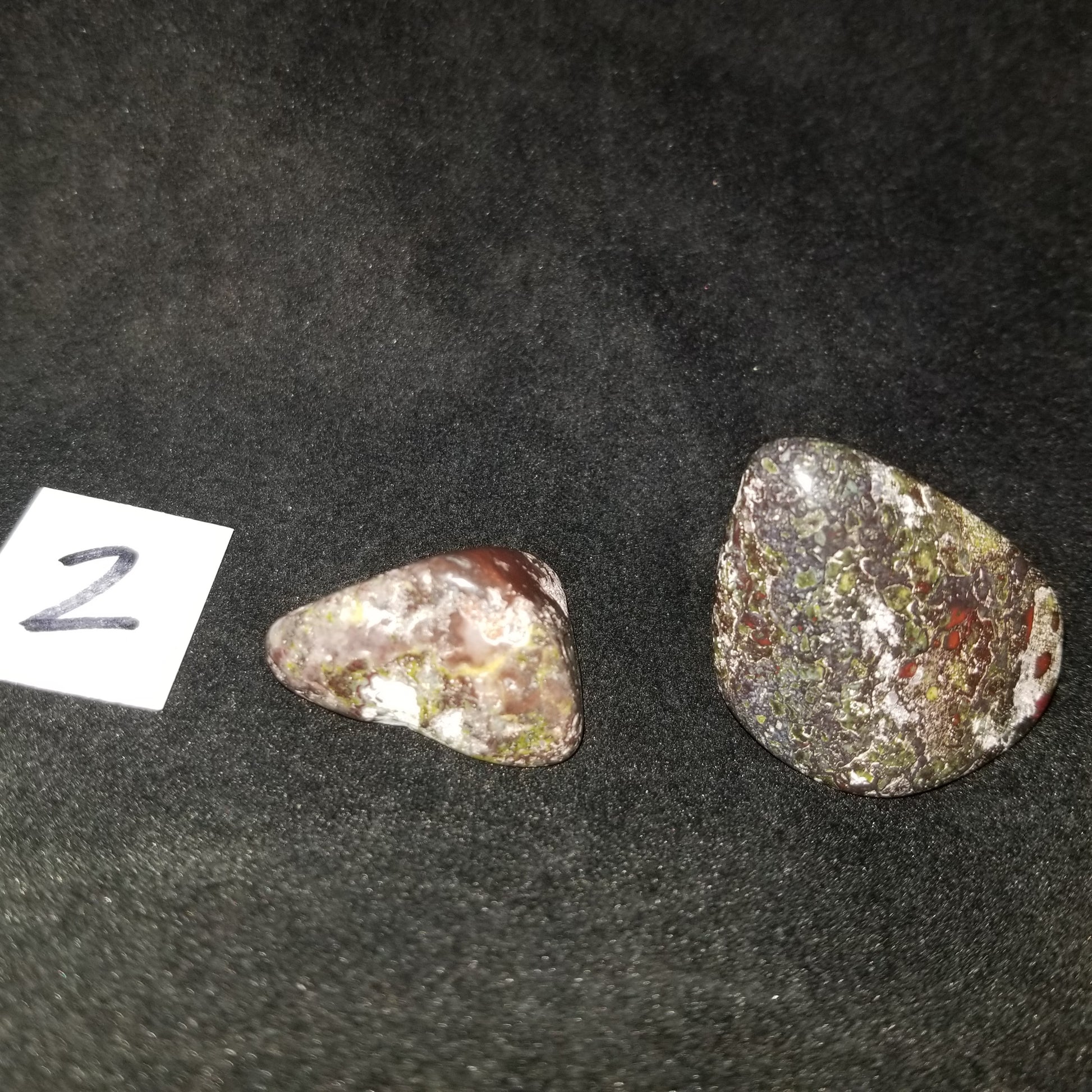 Dragon Bloodstone Jasper Tumbled Polished Stones 40gram PAIR Courage Strength (DRBL2) Simply CBD LLC
