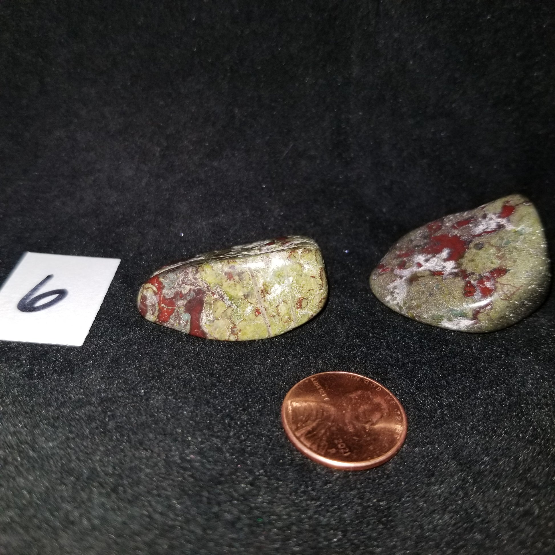 Dragon Bloodstone Jasper Tumbled Polished Stones 50gram PAIR Courage Strength (DRBL6) Simply CBD LLC