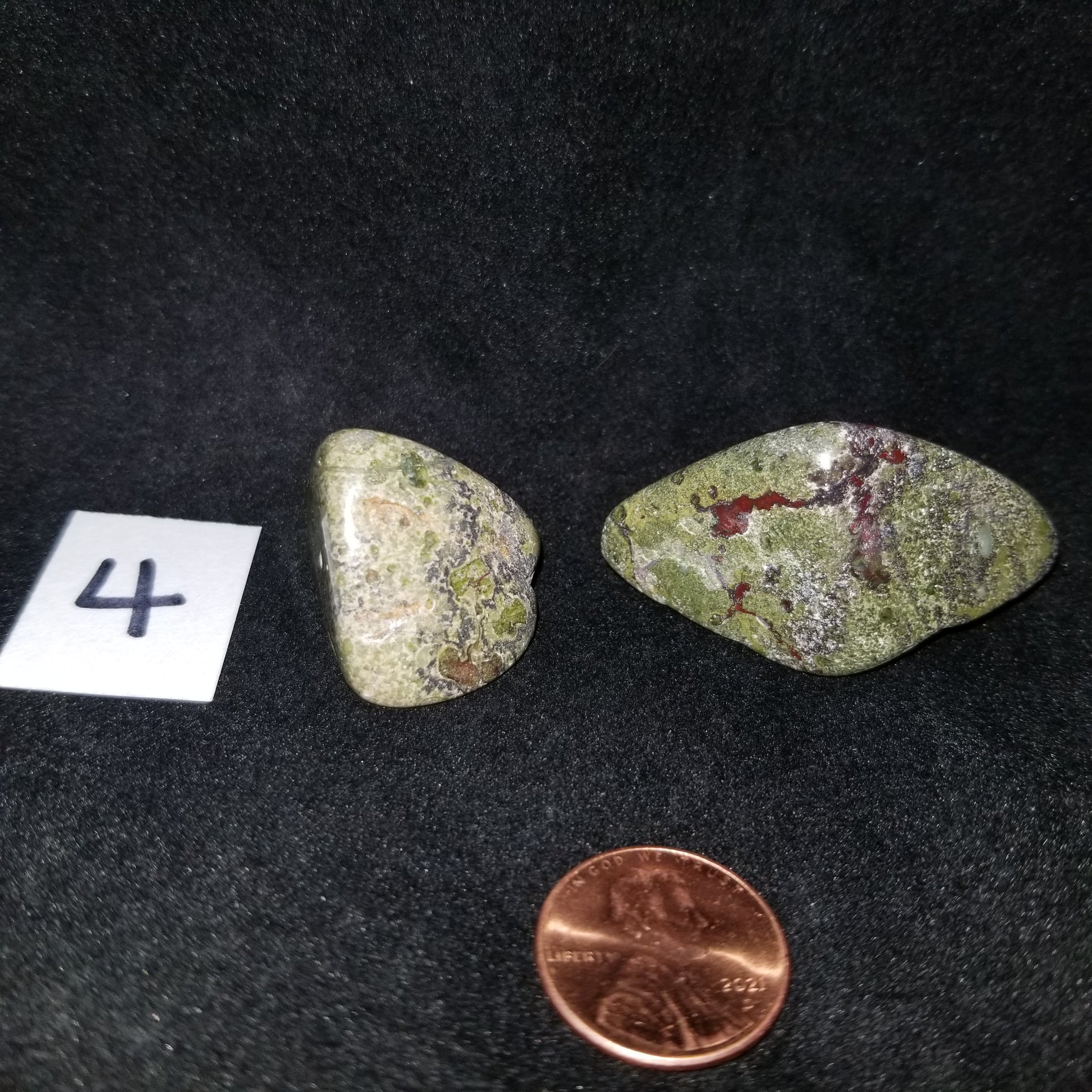Dragon Bloodstone Jasper Tumbled Polished Stones 40gram PAIR Courage Strength (DRBL4) Simply CBD LLC