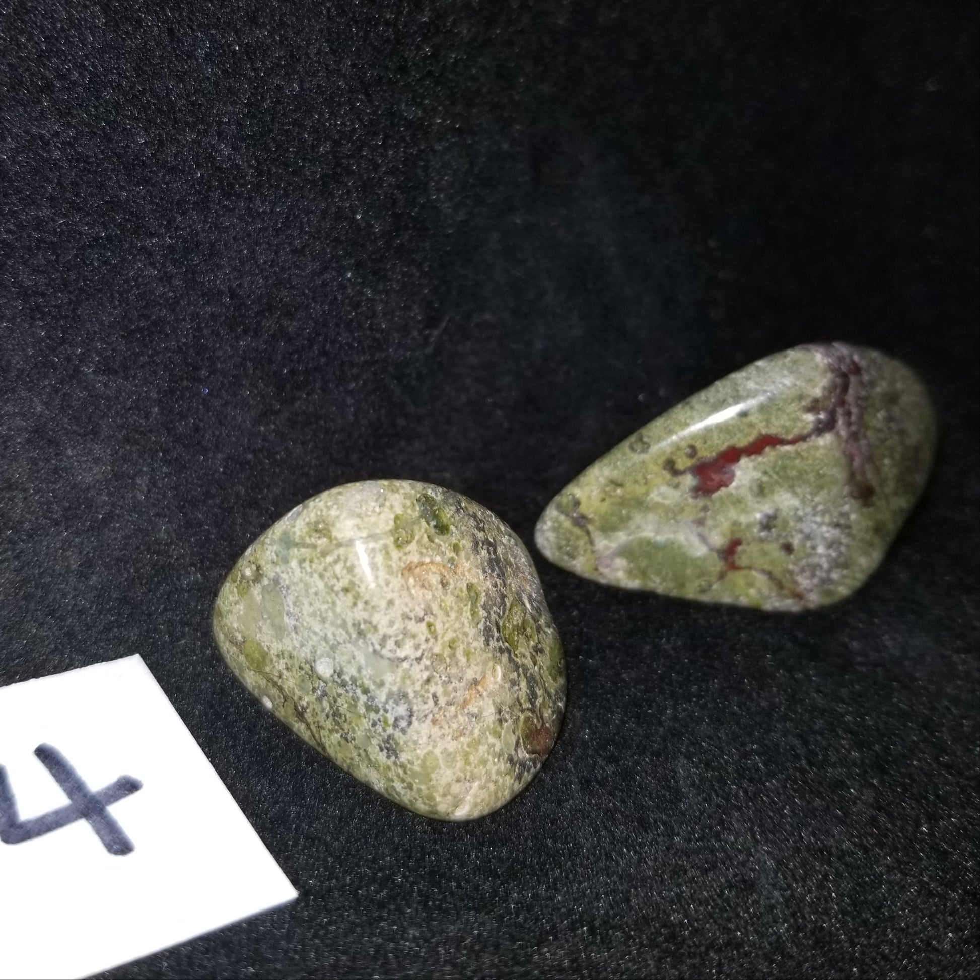 Dragon Bloodstone Jasper Tumbled Polished Stones 40gram PAIR Courage Strength (DRBL4) Simply CBD LLC