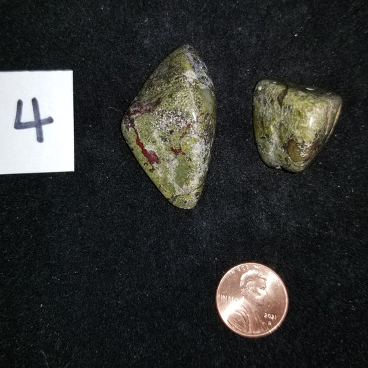 Dragon Bloodstone Jasper Tumbled Polished Stones 40gram PAIR Courage Strength (DRBL4) Simply CBD LLC