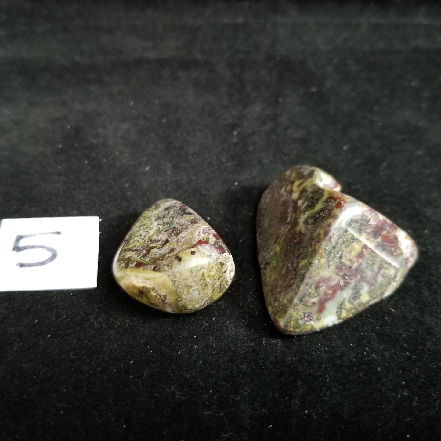 Dragon Bloodstone Jasper Tumbled Polished Stones 50gram PAIR Courage Strength (DRBL5) Simply CBD LLC
