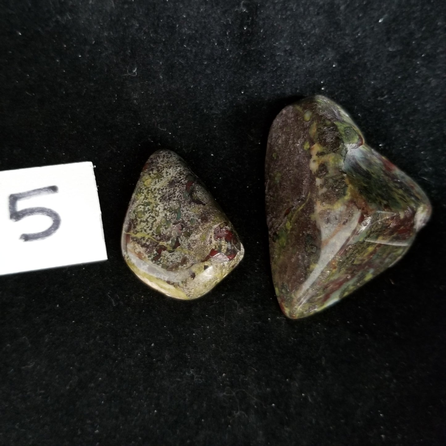Dragon Bloodstone Jasper Tumbled Polished Stones 50gram PAIR Courage Strength (DRBL5) Simply CBD LLC