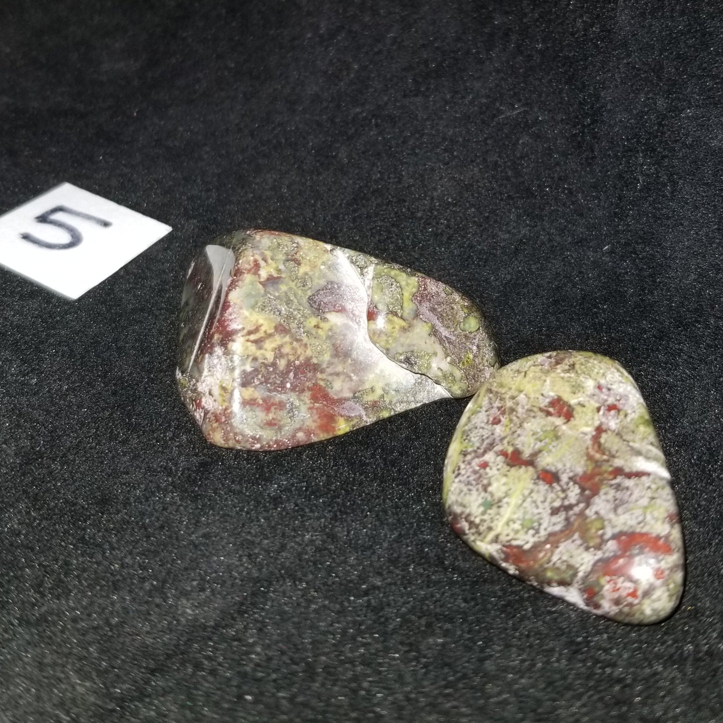 Dragon Bloodstone Jasper Tumbled Polished Stones 50gram PAIR Courage Strength (DRBL5) Simply CBD LLC