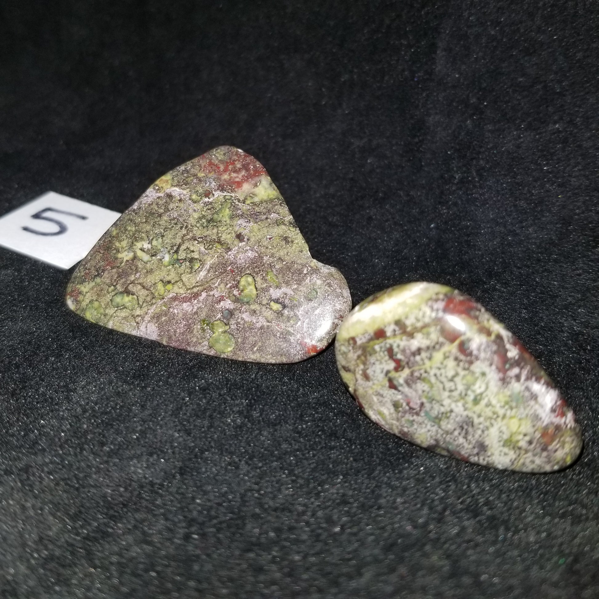 Dragon Bloodstone Jasper Tumbled Polished Stones 50gram PAIR Courage Strength (DRBL5) Simply CBD LLC