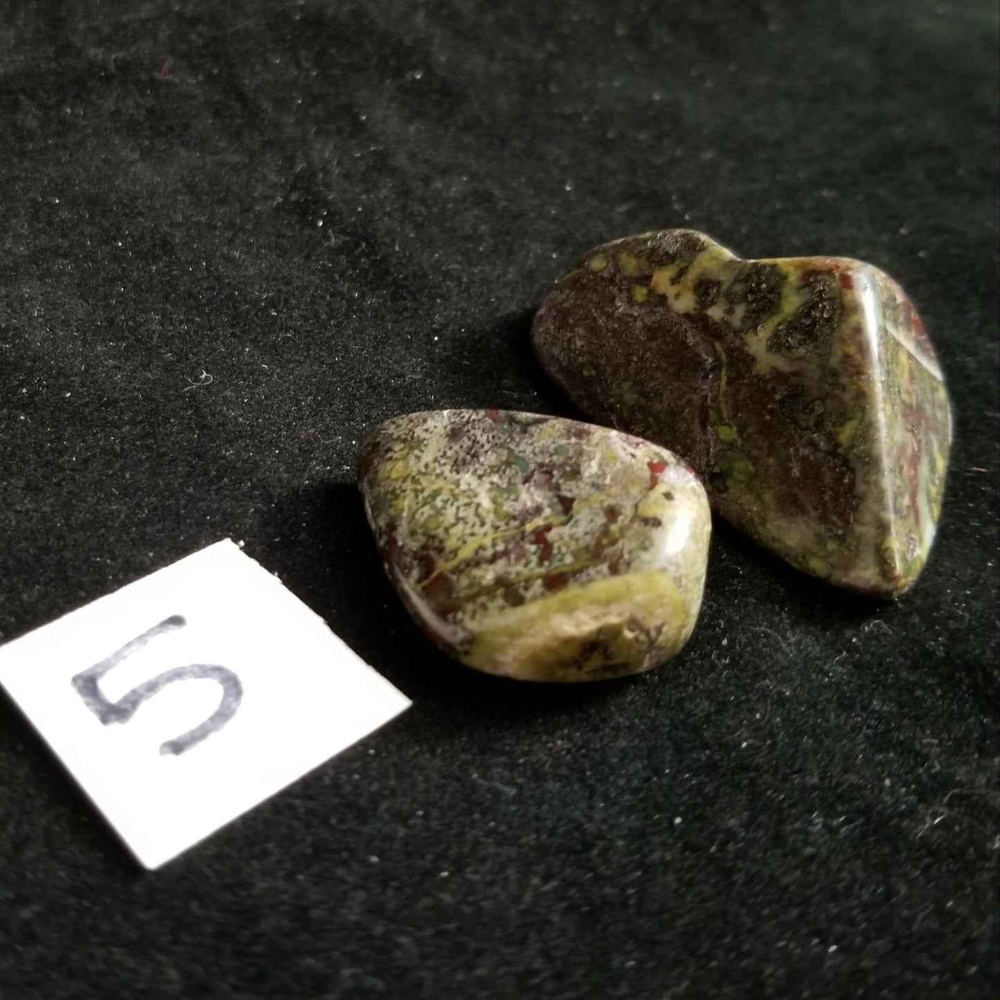 Dragon Bloodstone Jasper Tumbled Polished Stones 50gram PAIR Courage Strength (DRBL5) Simply CBD LLC