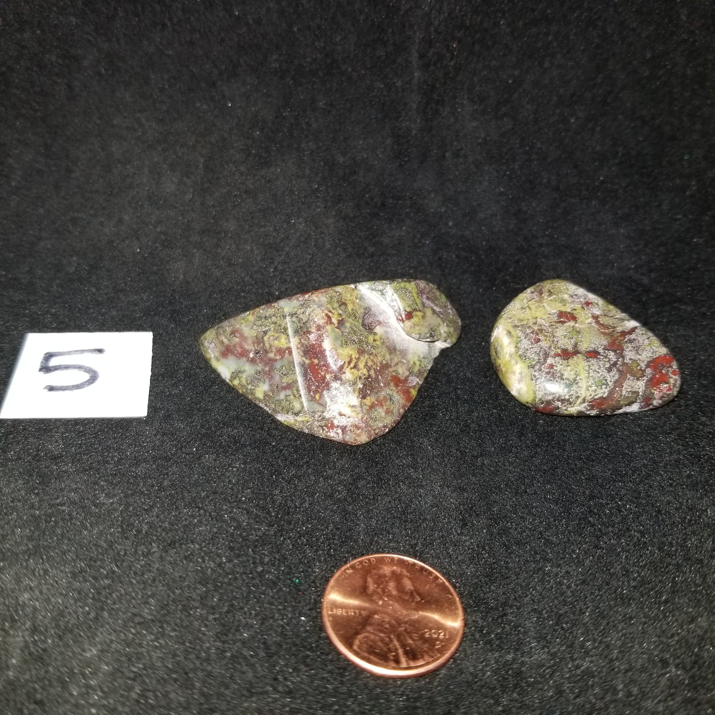 Dragon Bloodstone Jasper Tumbled Polished Stones 50gram PAIR Courage Strength (DRBL5) Simply CBD LLC