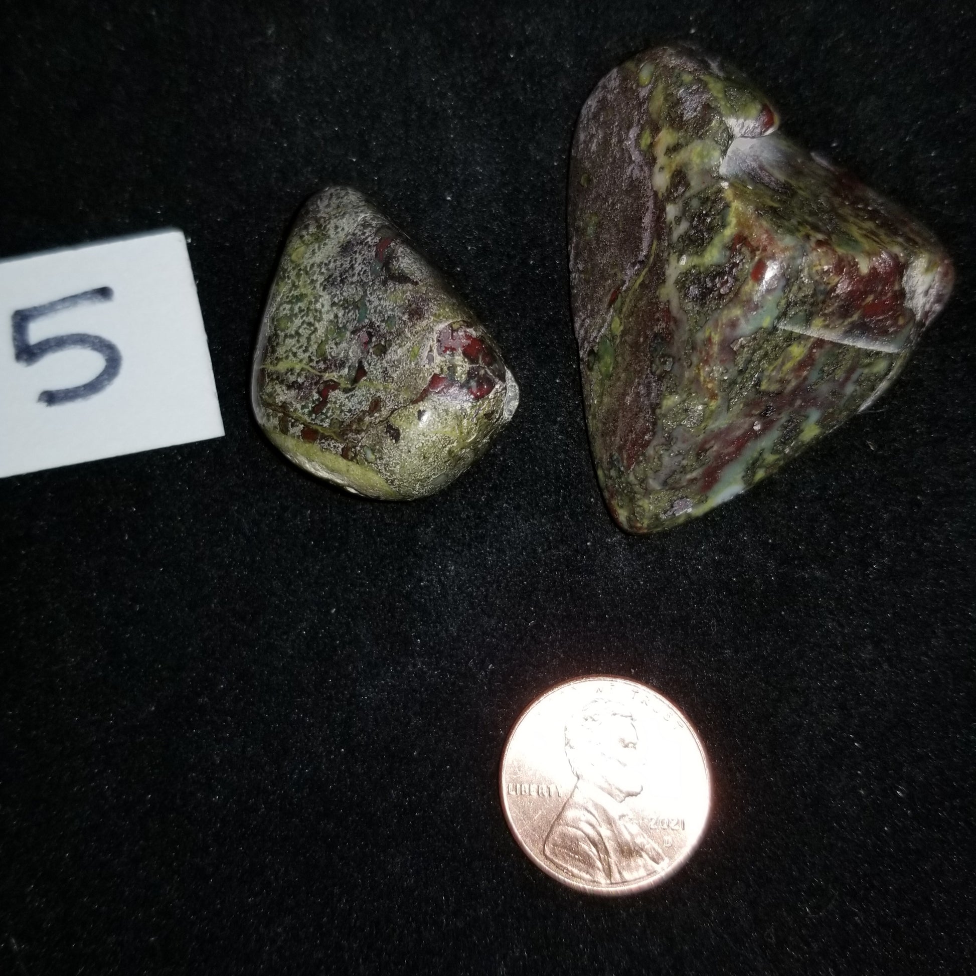 Dragon Bloodstone Jasper Tumbled Polished Stones 50gram PAIR Courage Strength (DRBL5) Simply CBD LLC