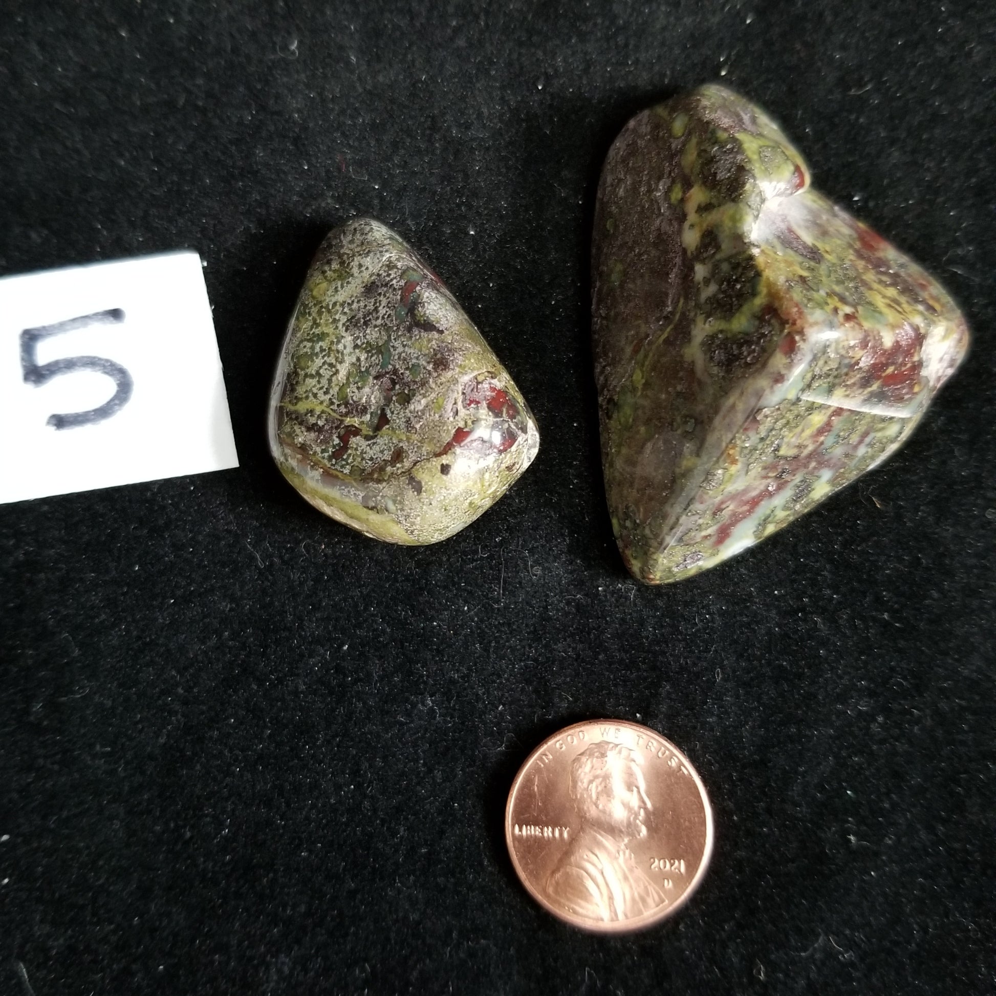 Dragon Bloodstone Jasper Tumbled Polished Stones 50gram PAIR Courage Strength (DRBL5) Simply CBD LLC