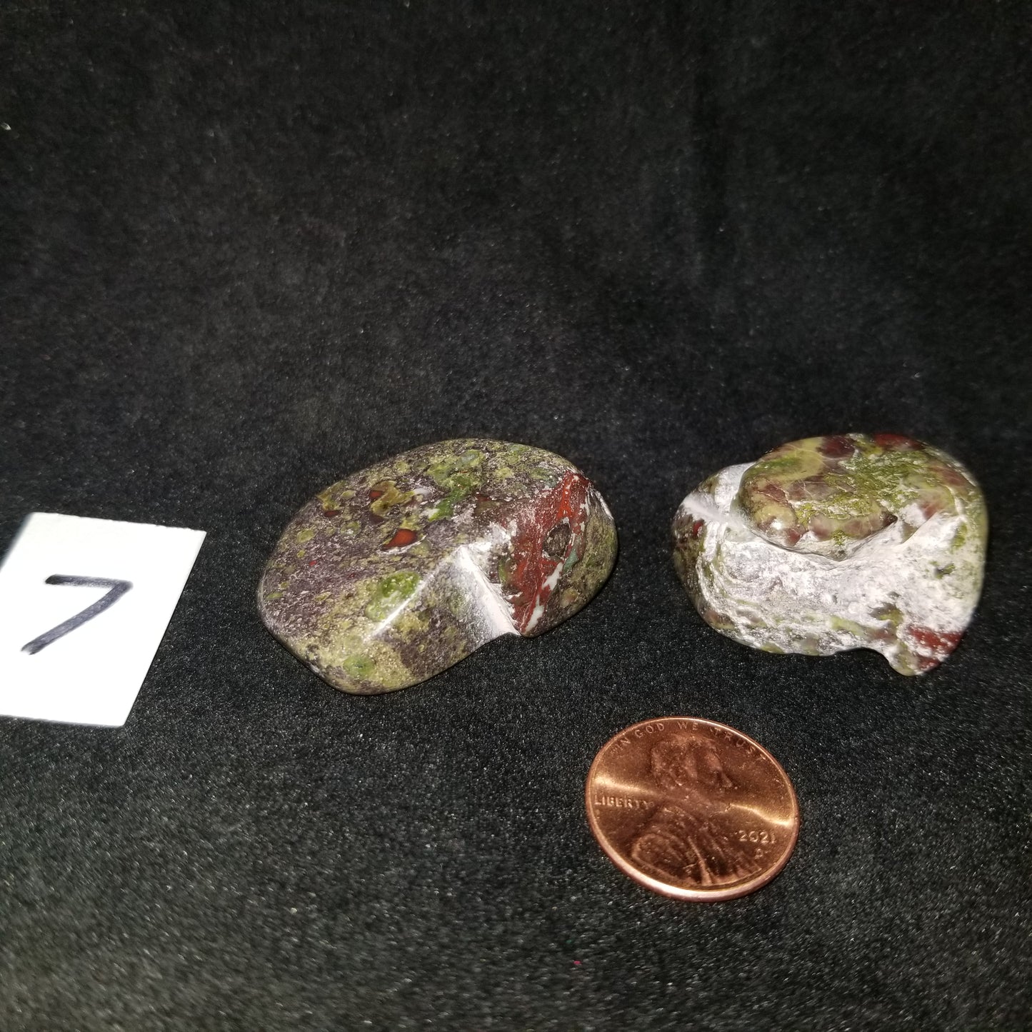 Dragon Bloodstone Jasper Tumbled Polished Stones 50gram PAIR Courage Strength (DRBL7) Simply CBD LLC