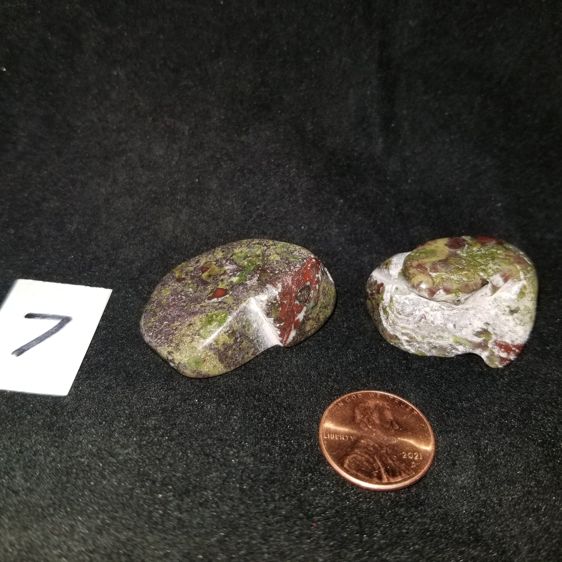 Dragon Bloodstone Jasper Tumbled Polished Stones 50gram PAIR Courage Strength (DRBL7) Simply CBD LLC