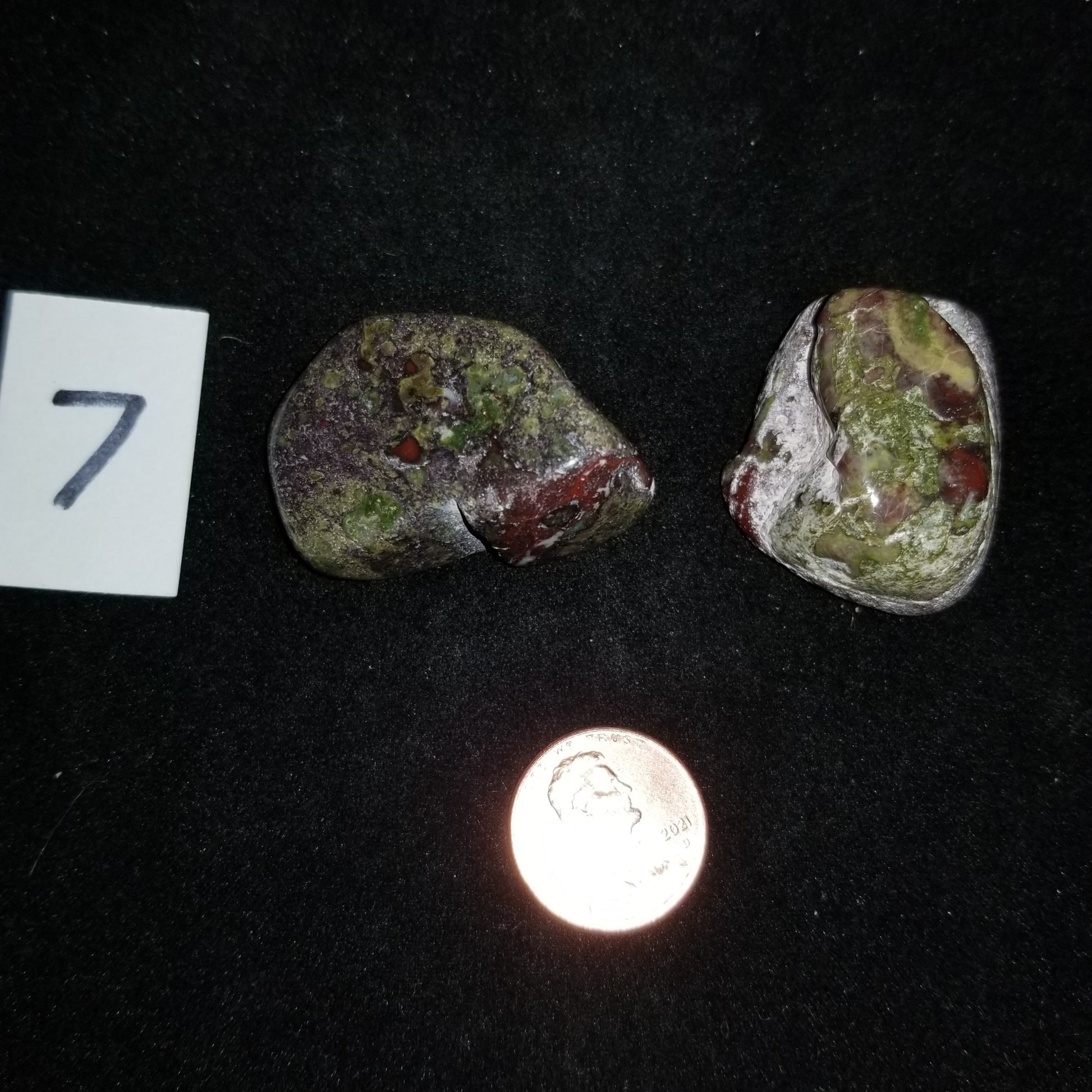 Dragon Bloodstone Jasper Tumbled Polished Stones 50gram PAIR Courage Strength (DRBL7) Simply CBD LLC