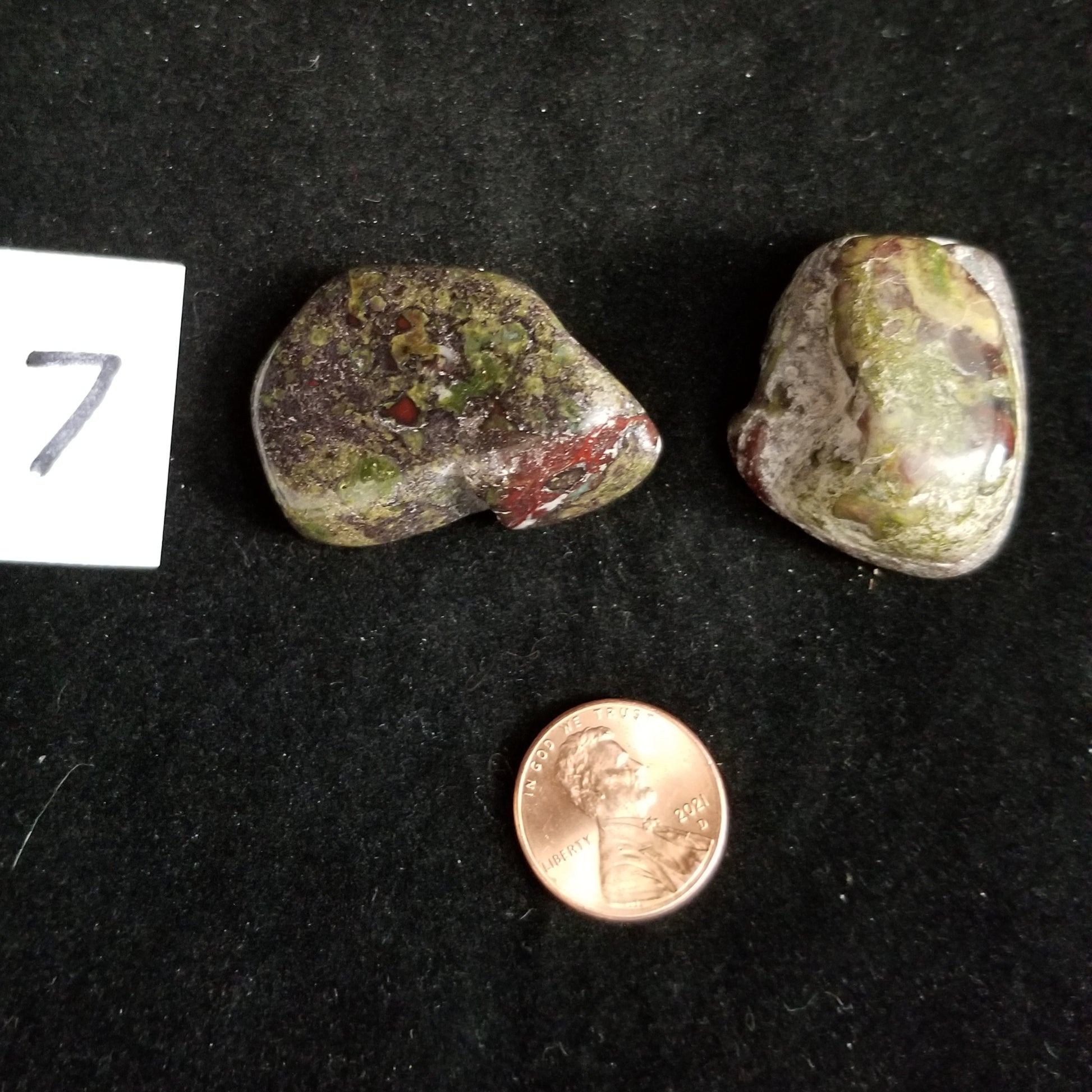Dragon Bloodstone Jasper Tumbled Polished Stones 50gram PAIR Courage Strength (DRBL7) Simply CBD LLC