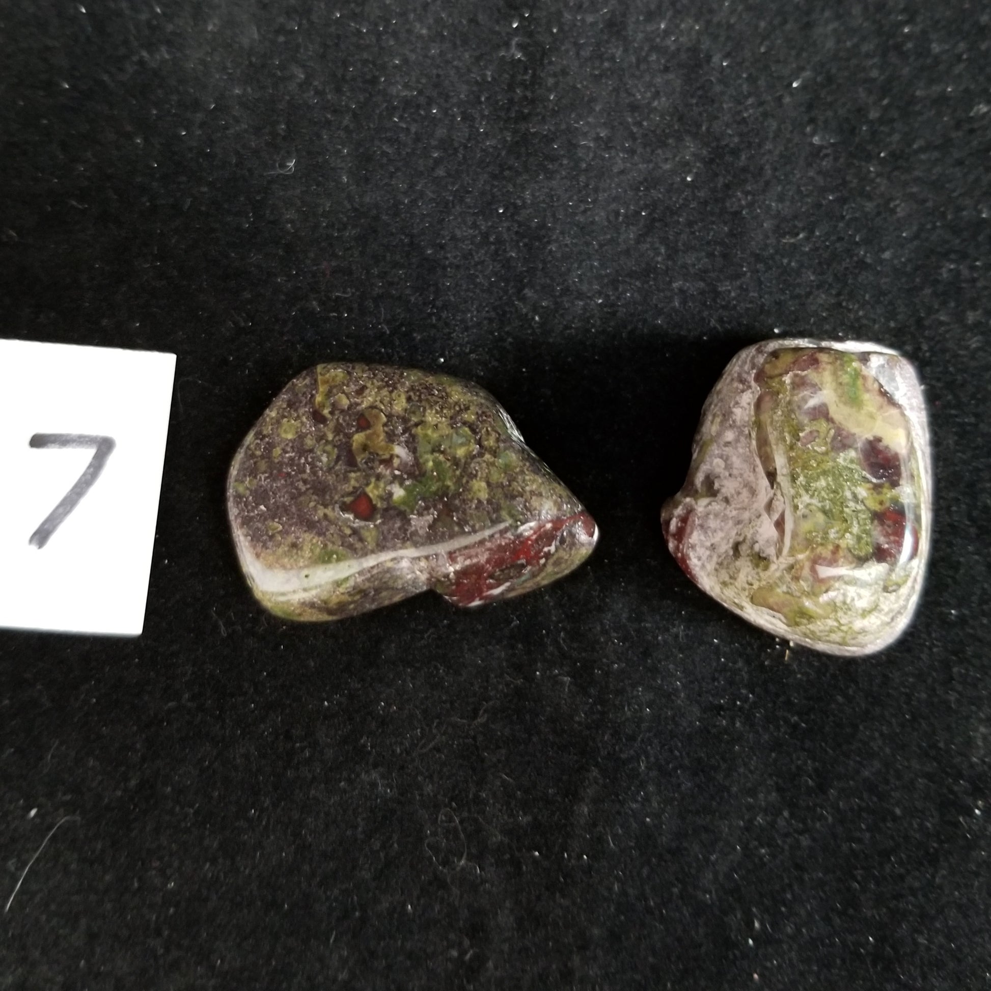 Dragon Bloodstone Jasper Tumbled Polished Stones 50gram PAIR Courage Strength (DRBL7) Simply CBD LLC