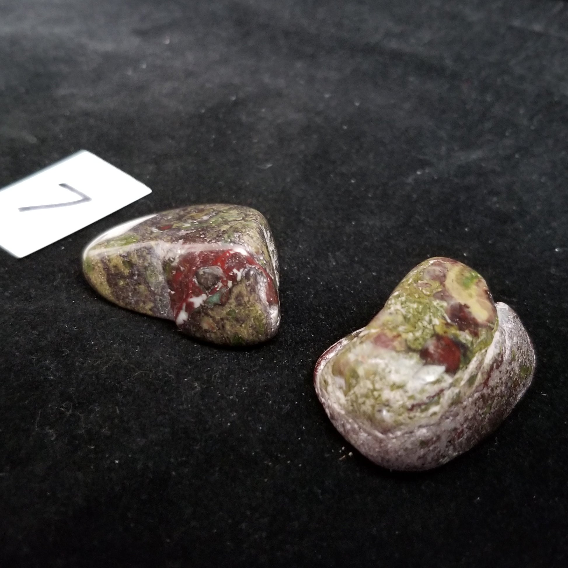 Dragon Bloodstone Jasper Tumbled Polished Stones 50gram PAIR Courage Strength (DRBL7) Simply CBD LLC