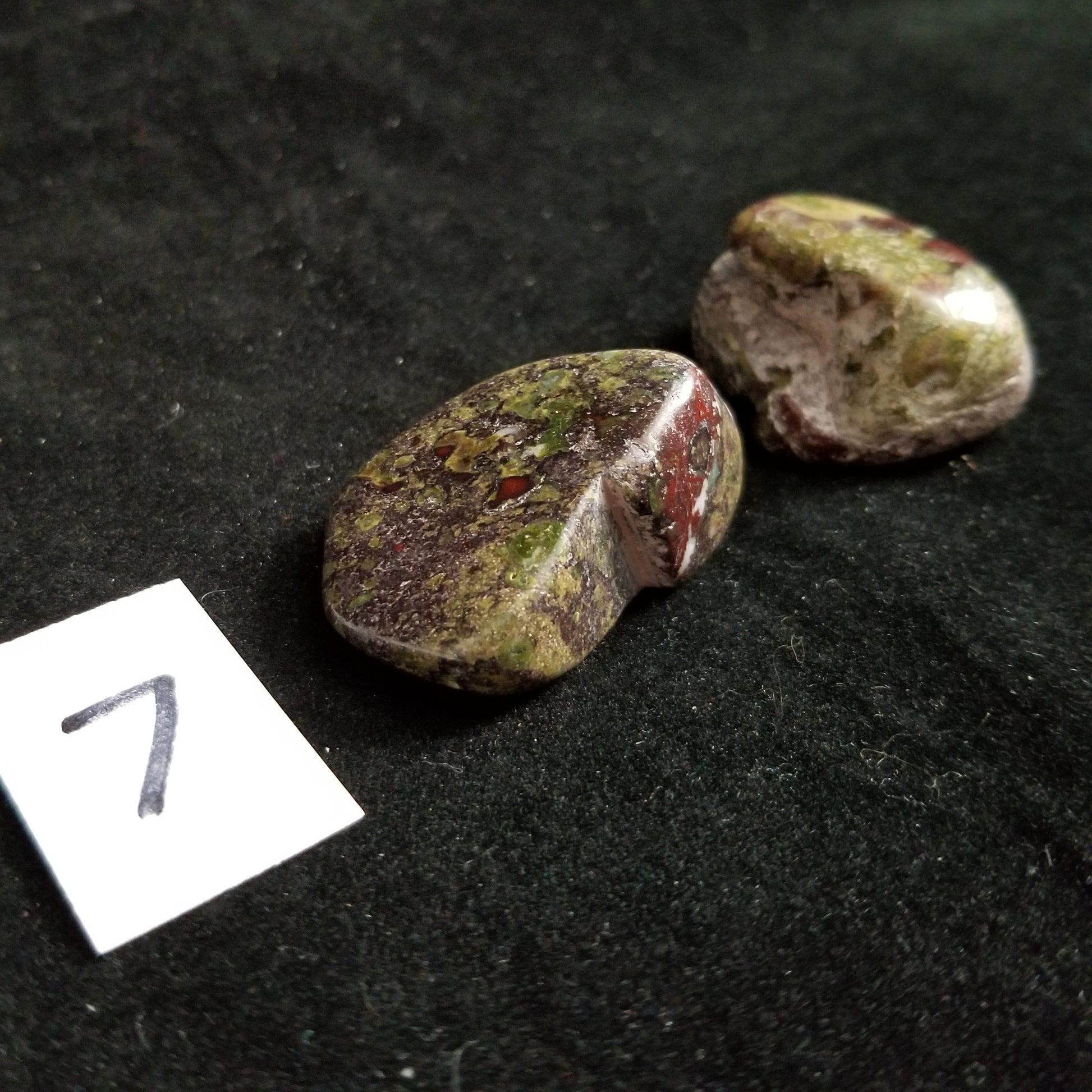 Dragon Bloodstone Jasper Tumbled Polished Stones 50gram PAIR Courage Strength (DRBL7) Simply CBD LLC
