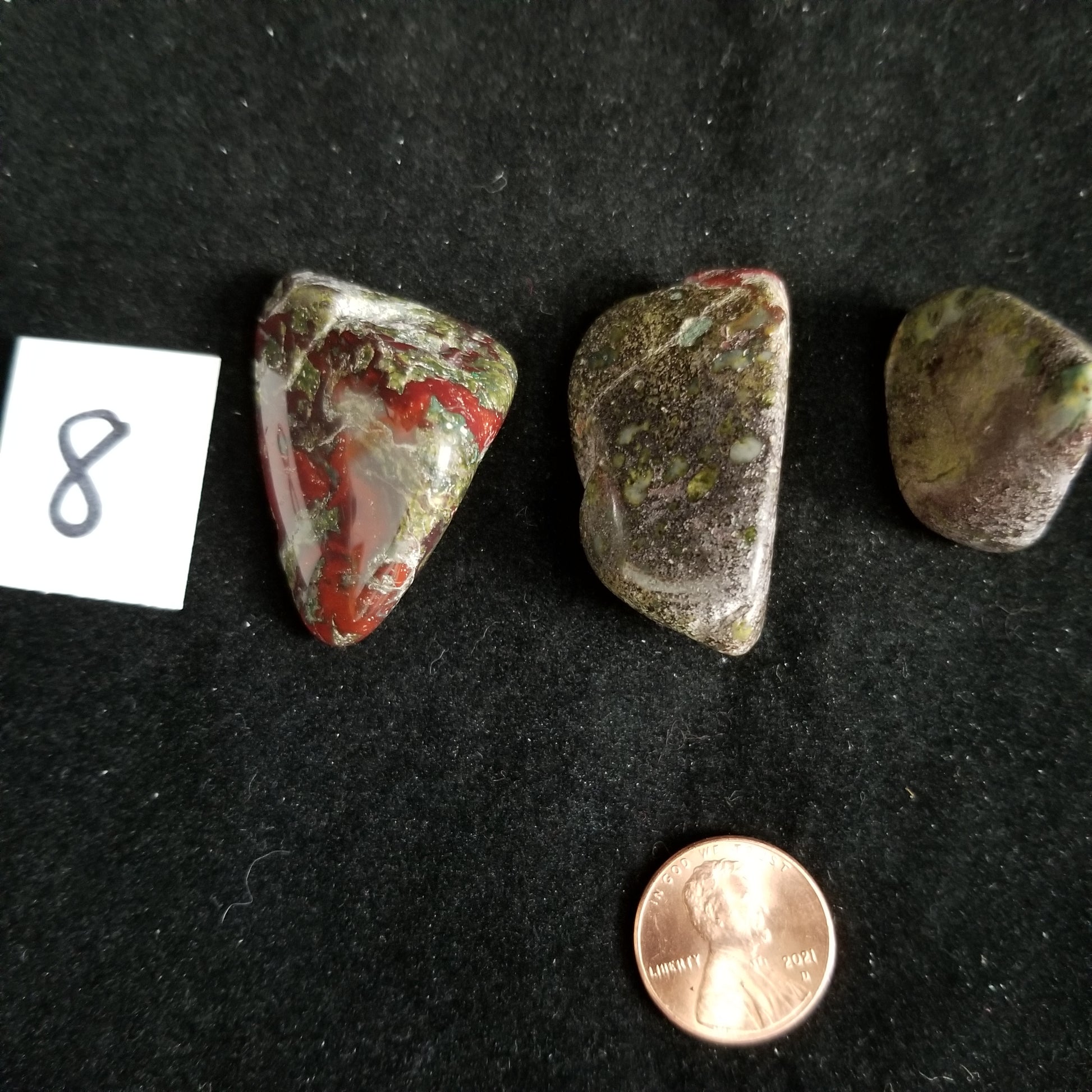 Dragon Bloodstone Jasper Tumbled Polished Stones 60gram TRIO Courage Strength (DRBL8) Simply CBD LLC