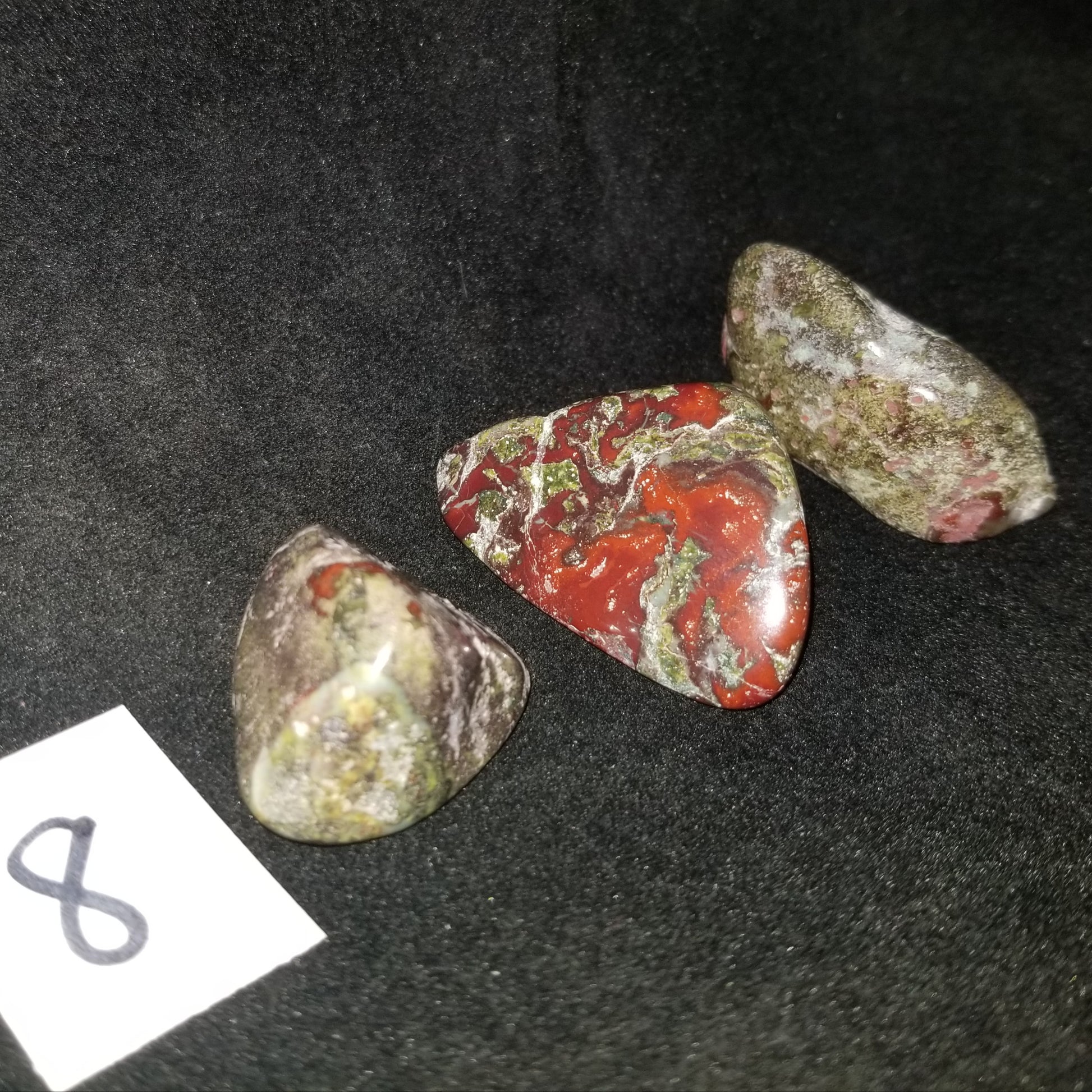 Dragon Bloodstone Jasper Tumbled Polished Stones 60gram TRIO Courage Strength (DRBL8) Simply CBD LLC