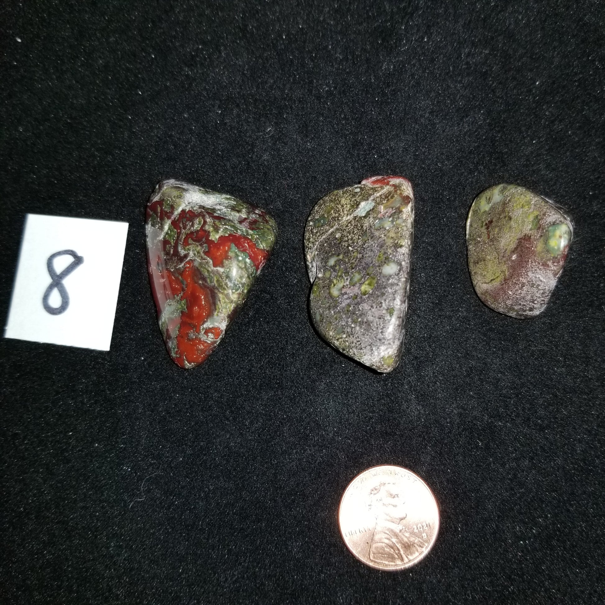 Dragon Bloodstone Jasper Tumbled Polished Stones 60gram TRIO Courage Strength (DRBL8) Simply CBD LLC