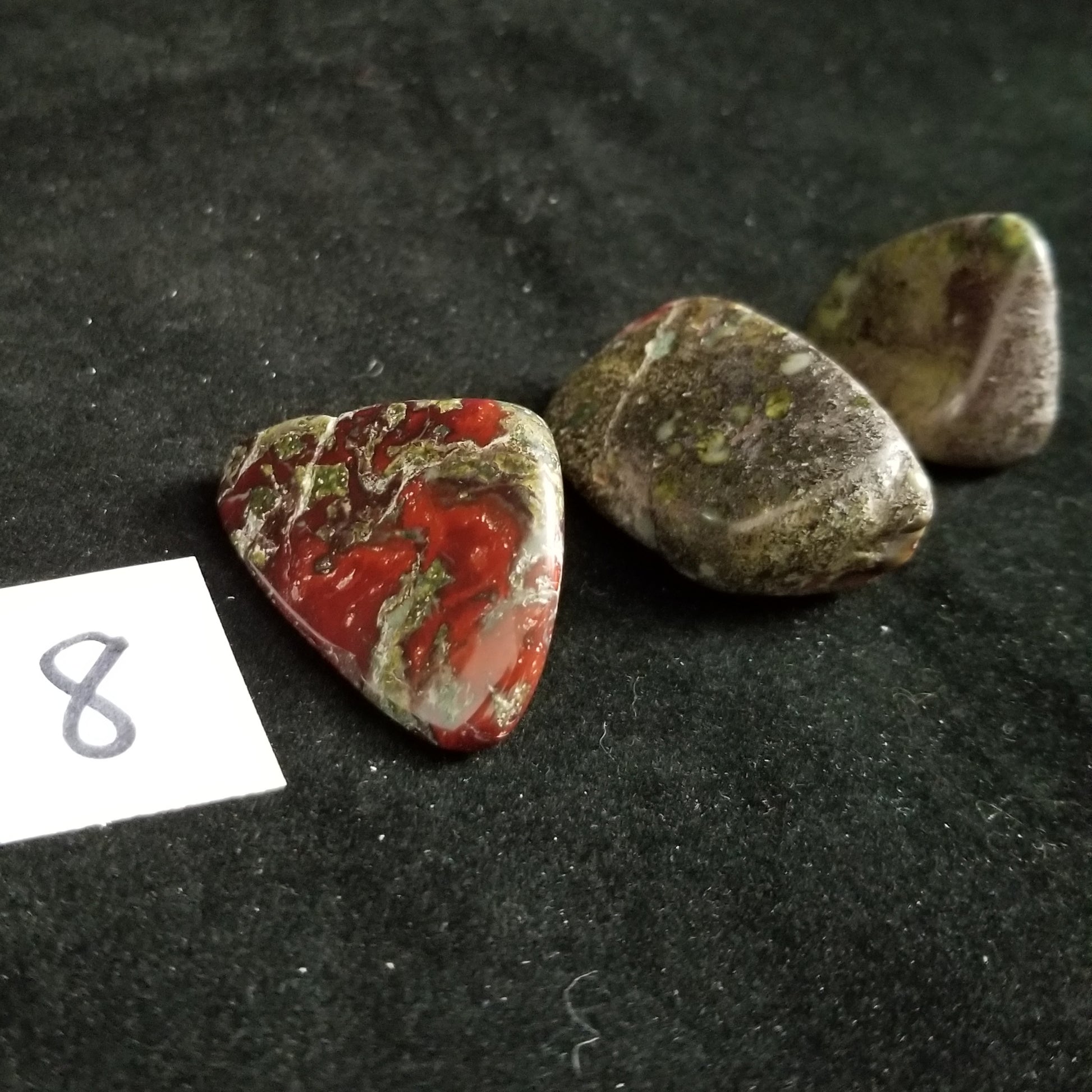 Dragon Bloodstone Jasper Tumbled Polished Stones 60gram TRIO Courage Strength (DRBL8) Simply CBD LLC
