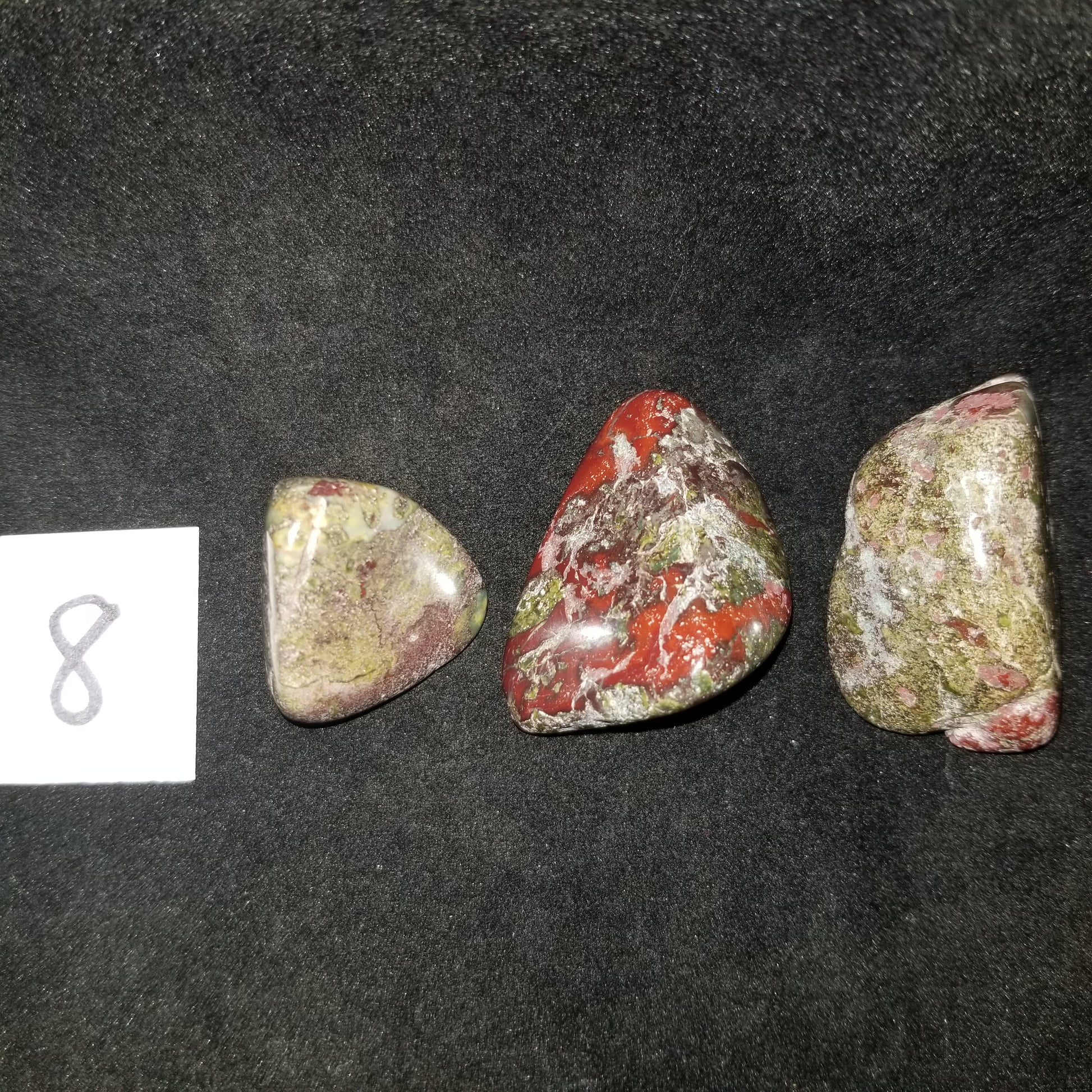 Dragon Bloodstone Jasper Tumbled Polished Stones 60gram TRIO Courage Strength (DRBL8) Simply CBD LLC