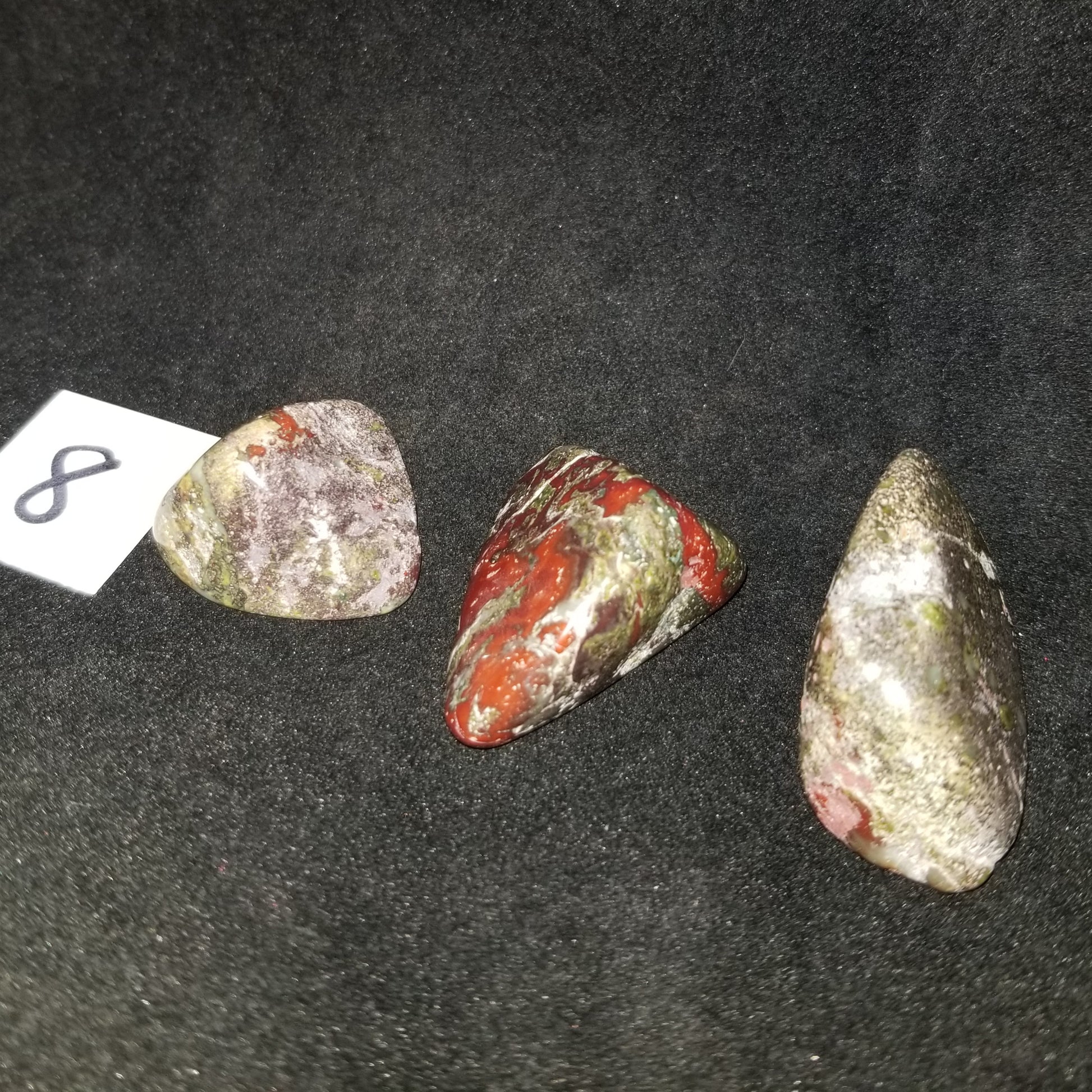 Dragon Bloodstone Jasper Tumbled Polished Stones 60gram TRIO Courage Strength (DRBL8) Simply CBD LLC