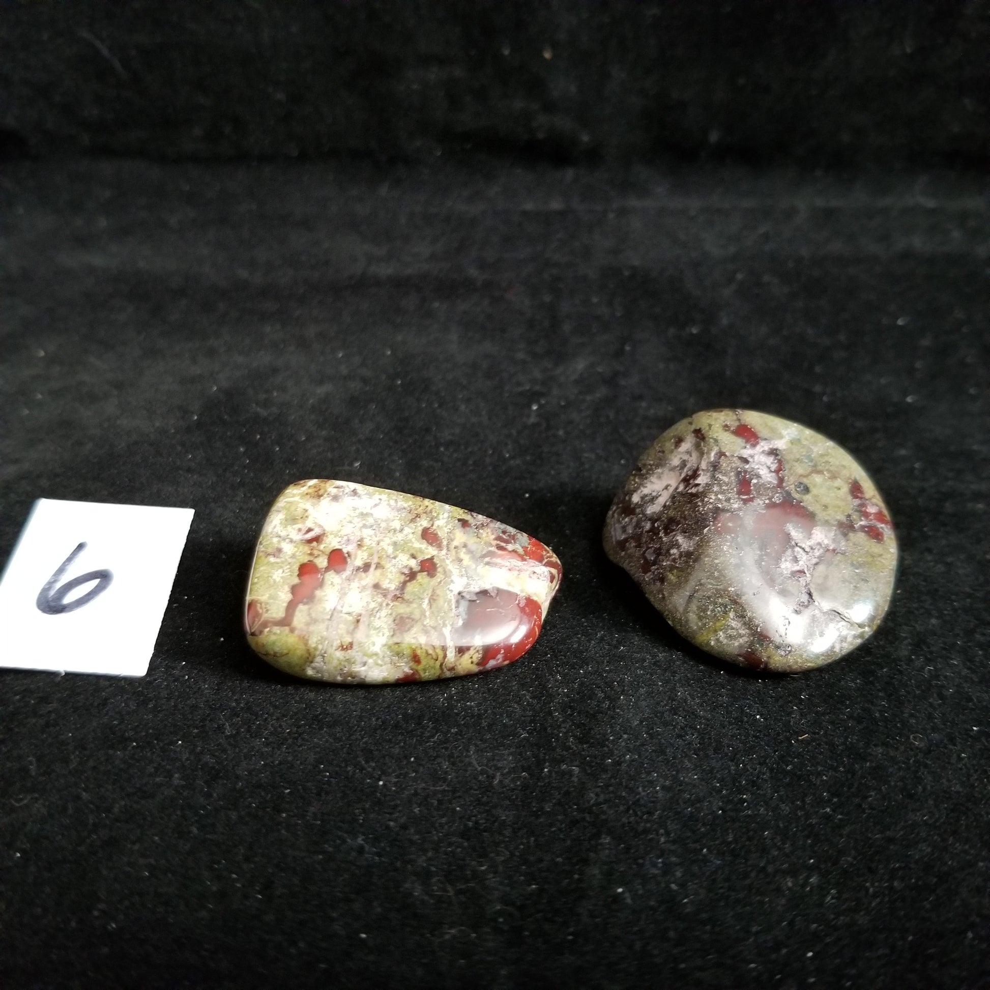 Dragon Bloodstone Jasper Tumbled Polished Stones 50gram PAIR Courage Strength (DRBL6) Simply CBD LLC
