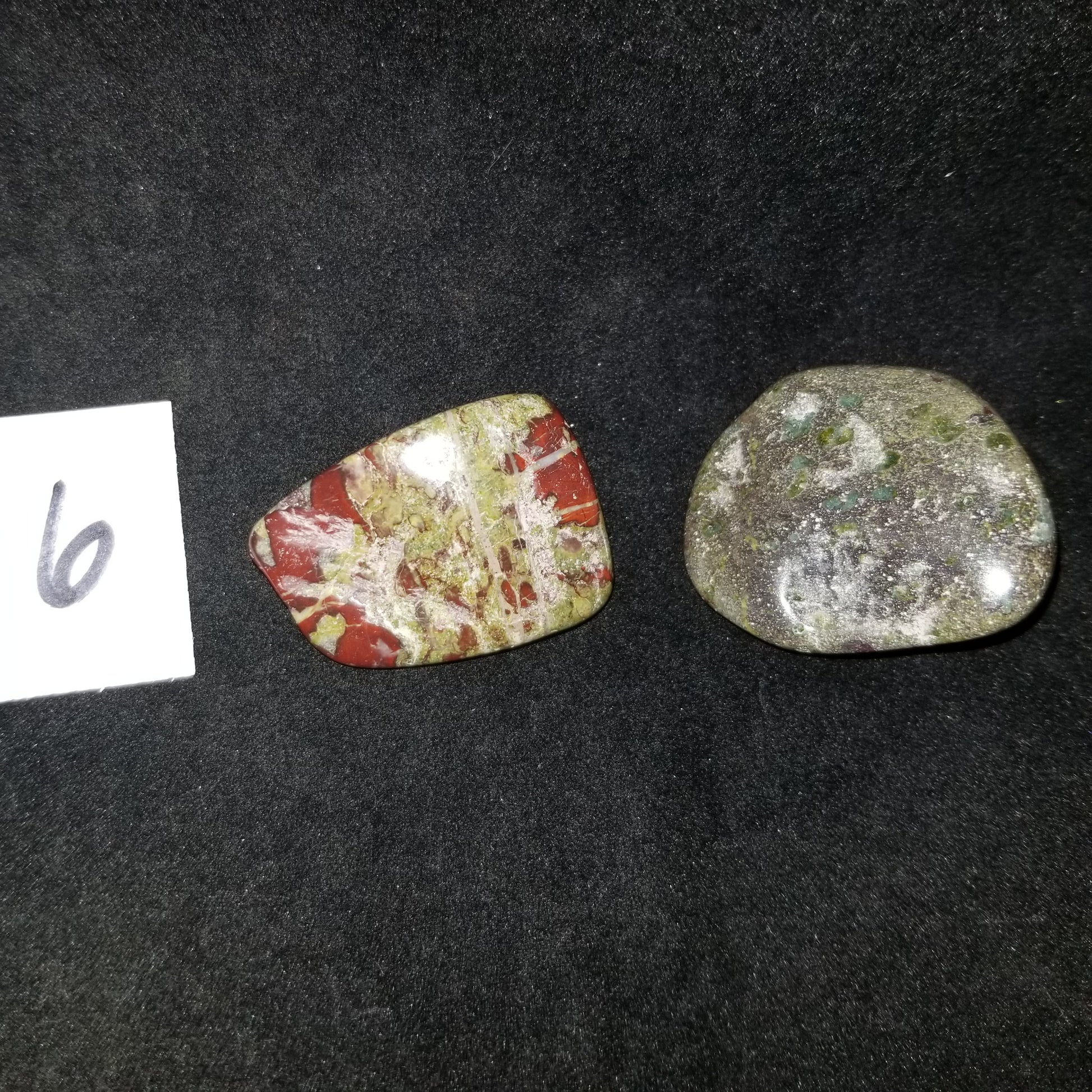Dragon Bloodstone Jasper Tumbled Polished Stones 50gram PAIR Courage Strength (DRBL6) Simply CBD LLC