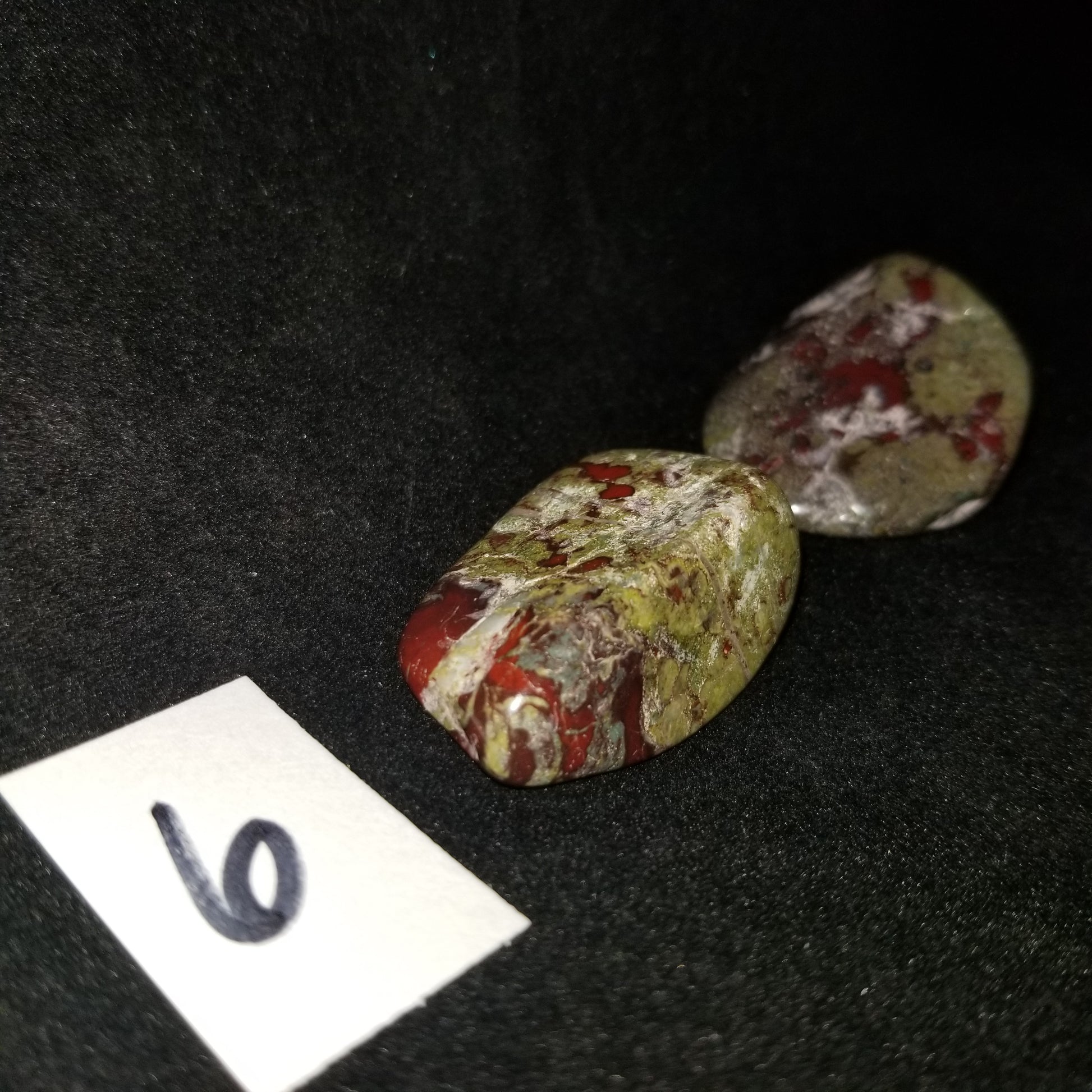 Dragon Bloodstone Jasper Tumbled Polished Stones 50gram PAIR Courage Strength (DRBL6) Simply CBD LLC