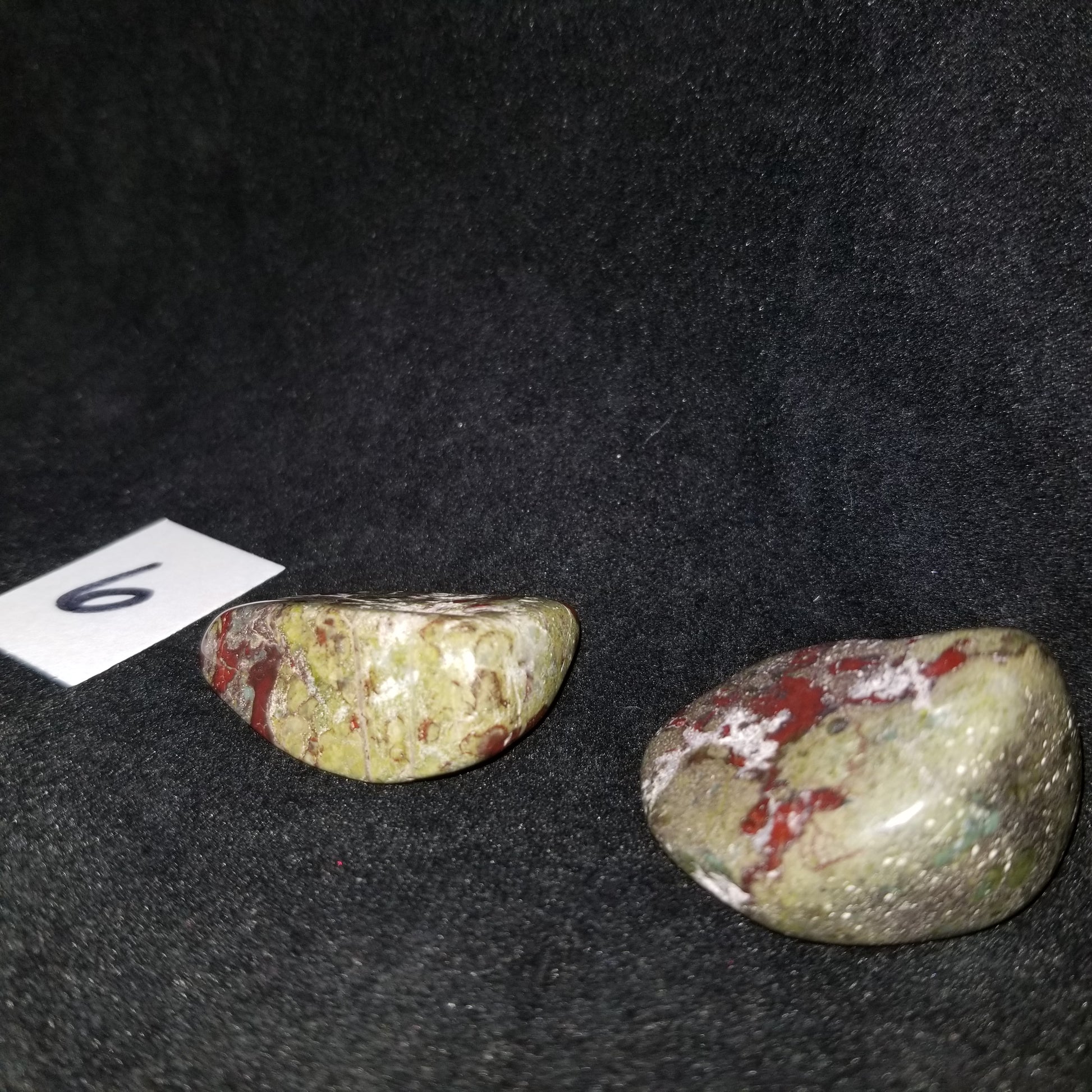Dragon Bloodstone Jasper Tumbled Polished Stones 50gram PAIR Courage Strength (DRBL6) Simply CBD LLC
