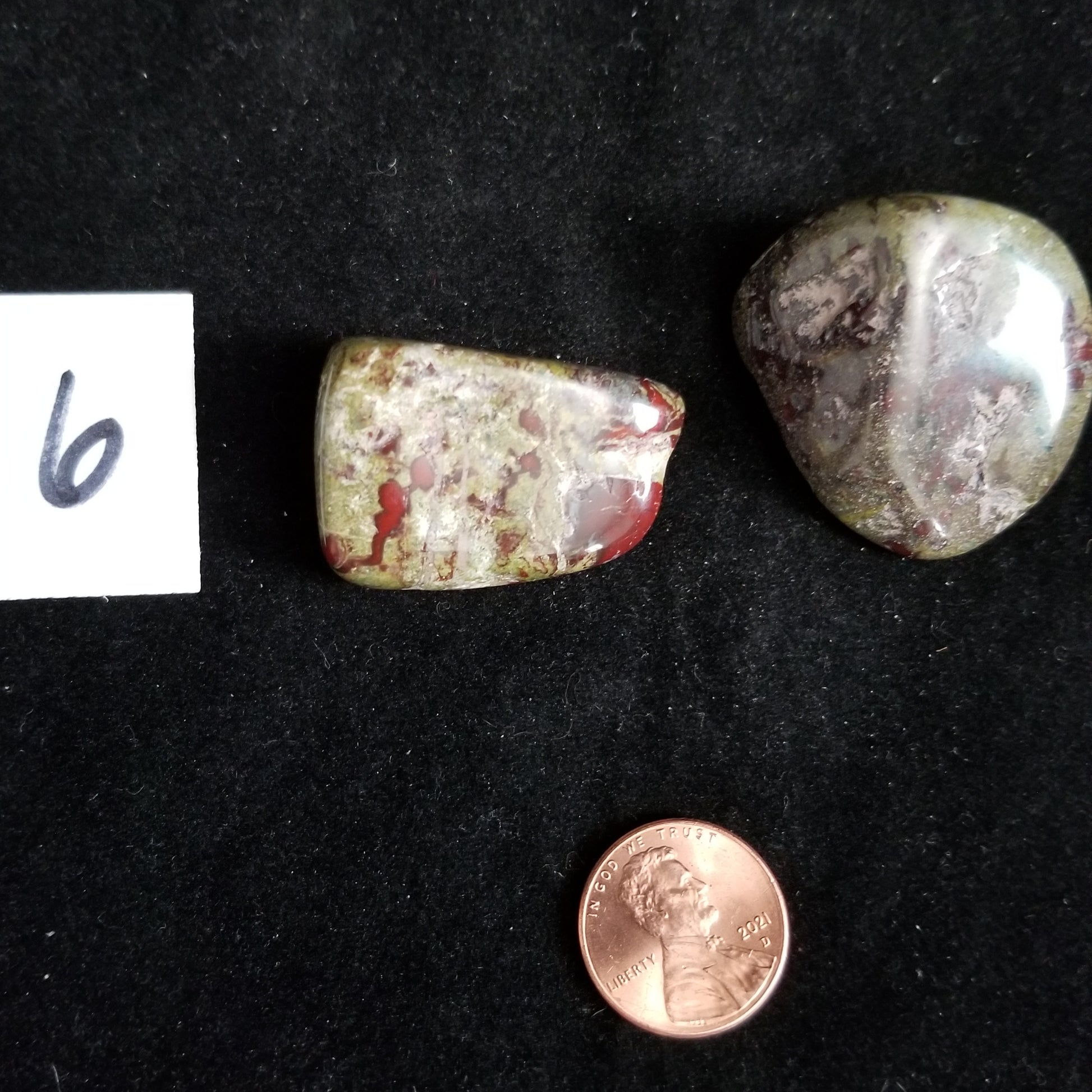 Dragon Bloodstone Jasper Tumbled Polished Stones 50gram PAIR Courage Strength (DRBL6) Simply CBD LLC