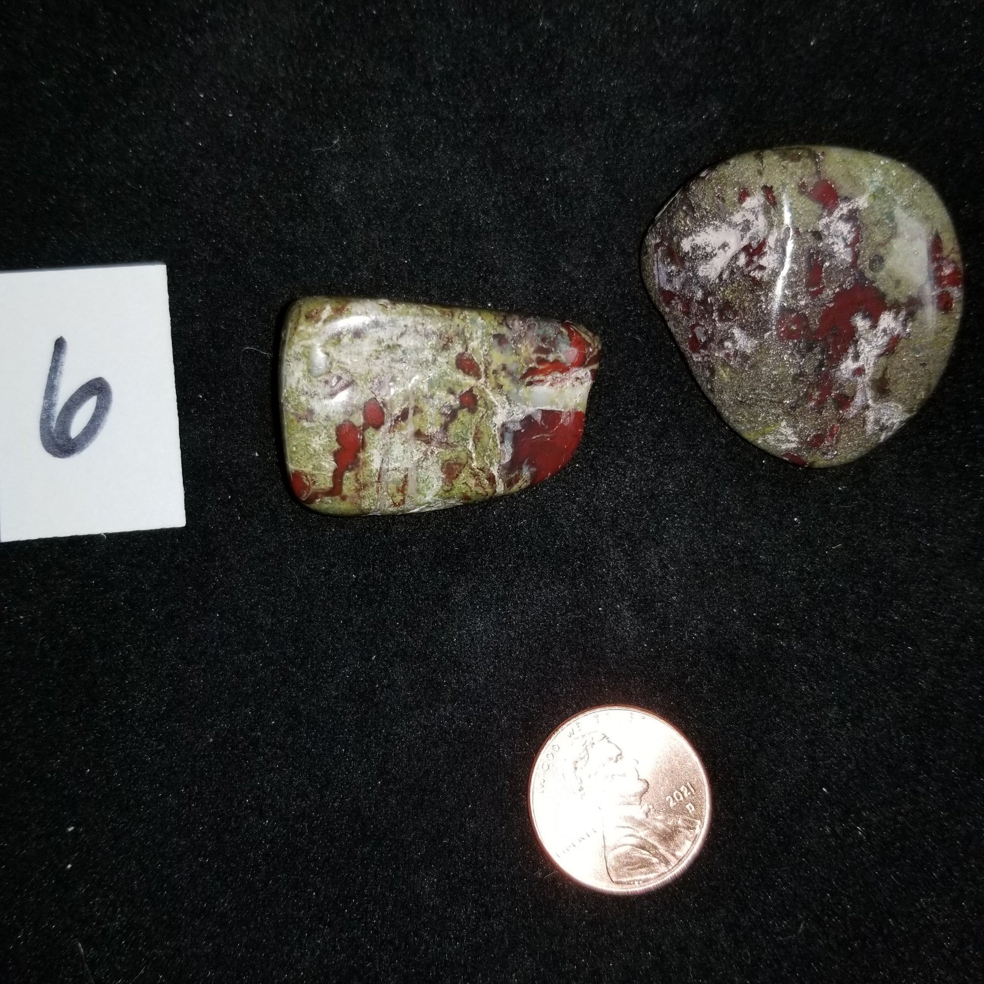 Dragon Bloodstone Jasper Tumbled Polished Stones 50gram PAIR Courage Strength (DRBL6) Simply CBD LLC